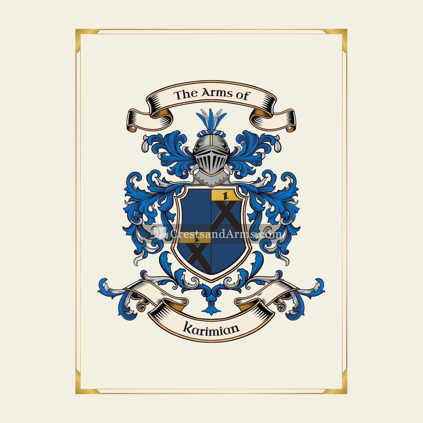 With gold border