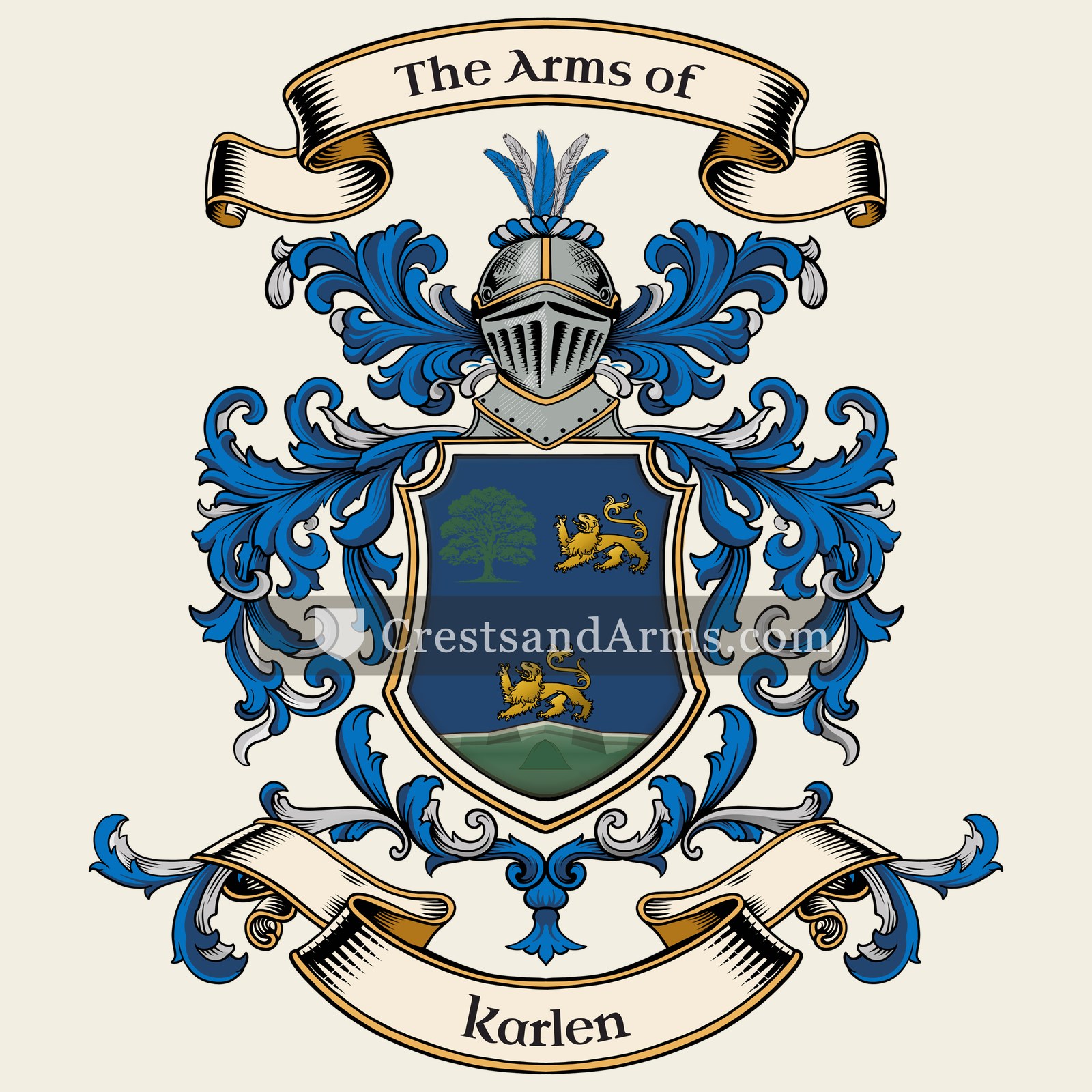 The Karlen coat of arms, drawn from the recorded blazon