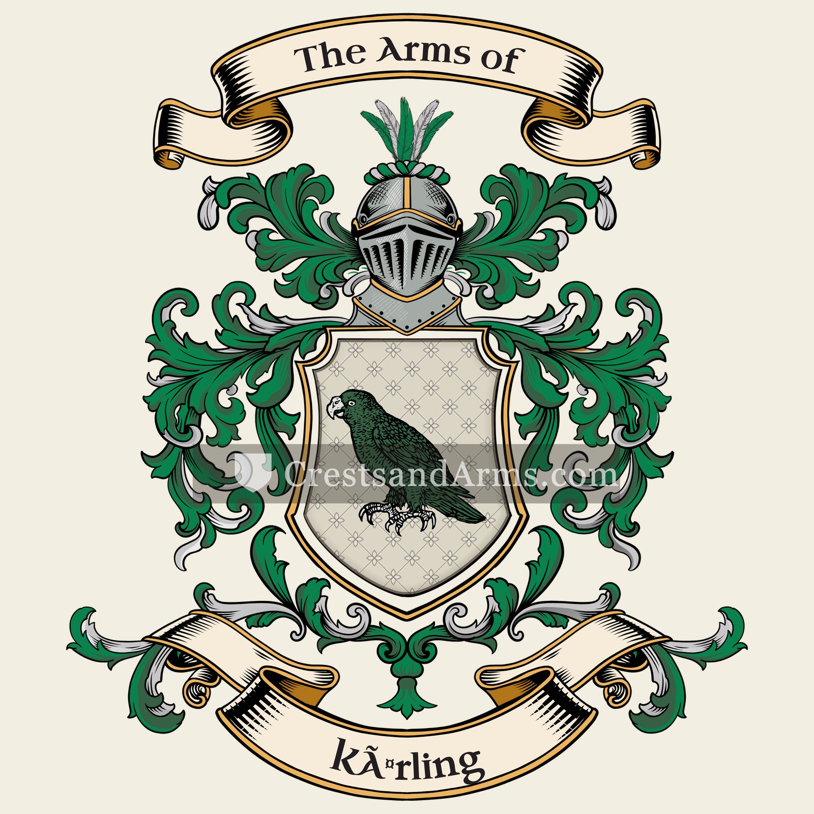 The Kärling coat of arms, drawn from the recorded blazon