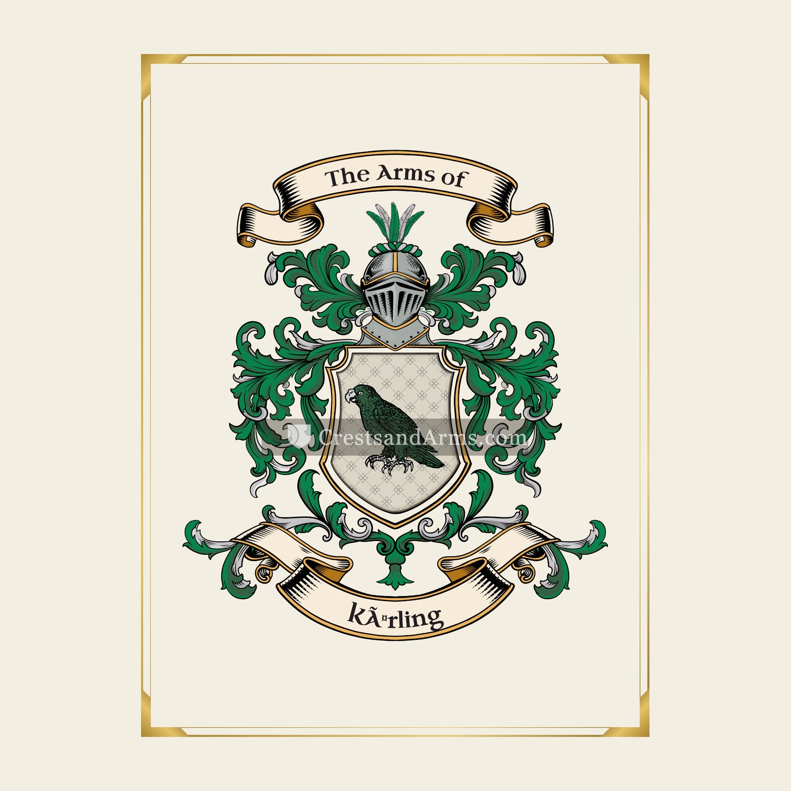 With gold border