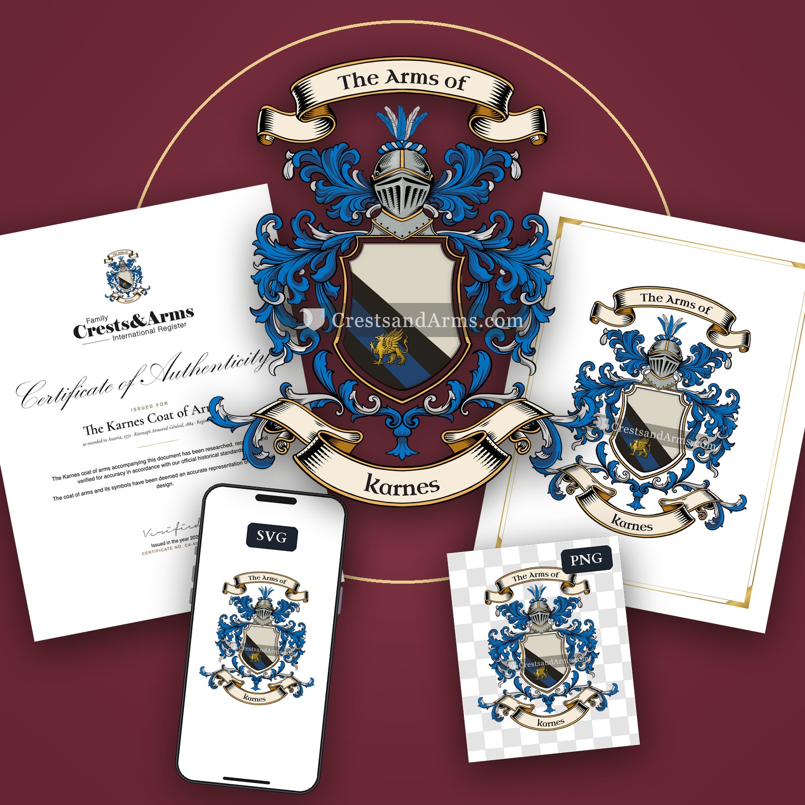 The Karnes arms on the coat of arms — digital pack