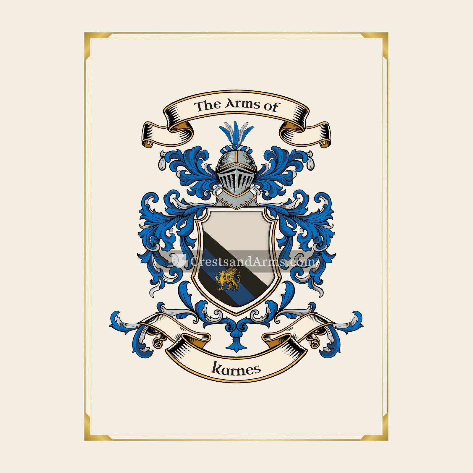 With gold border