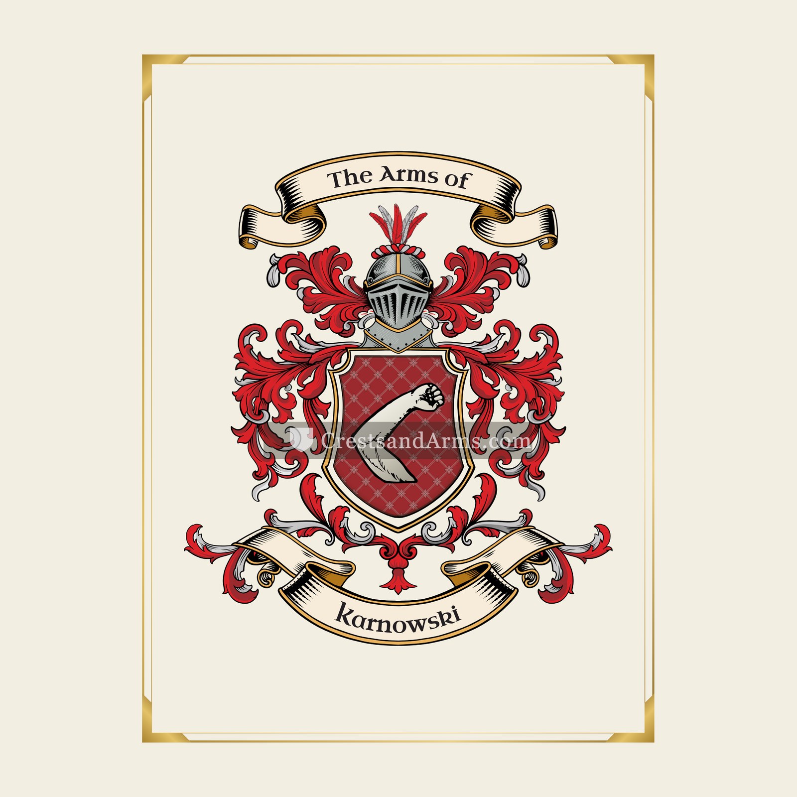 With gold border
