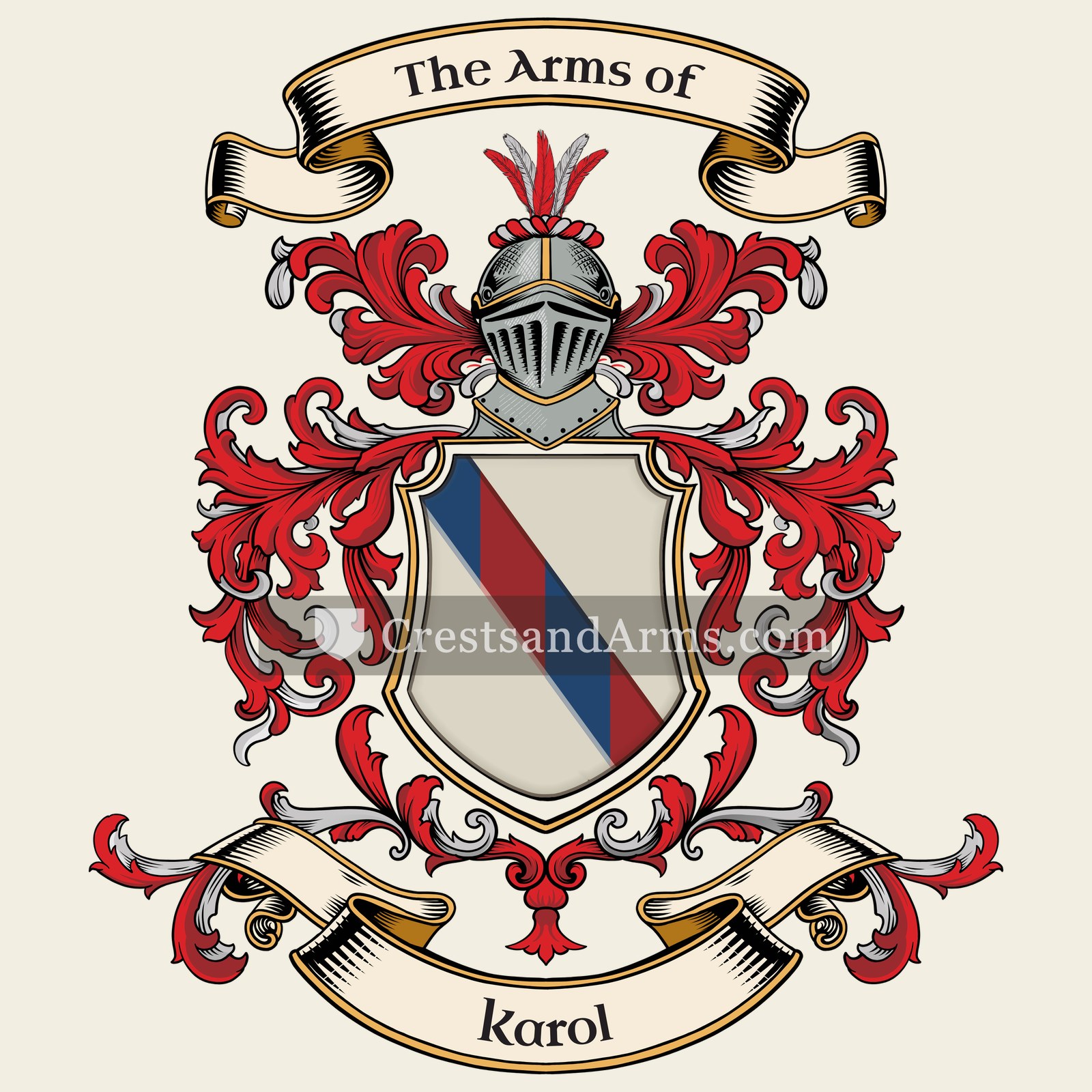 The Karol coat of arms, drawn from the recorded blazon