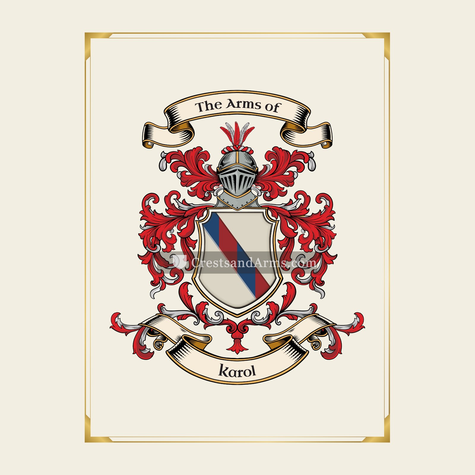 With gold border