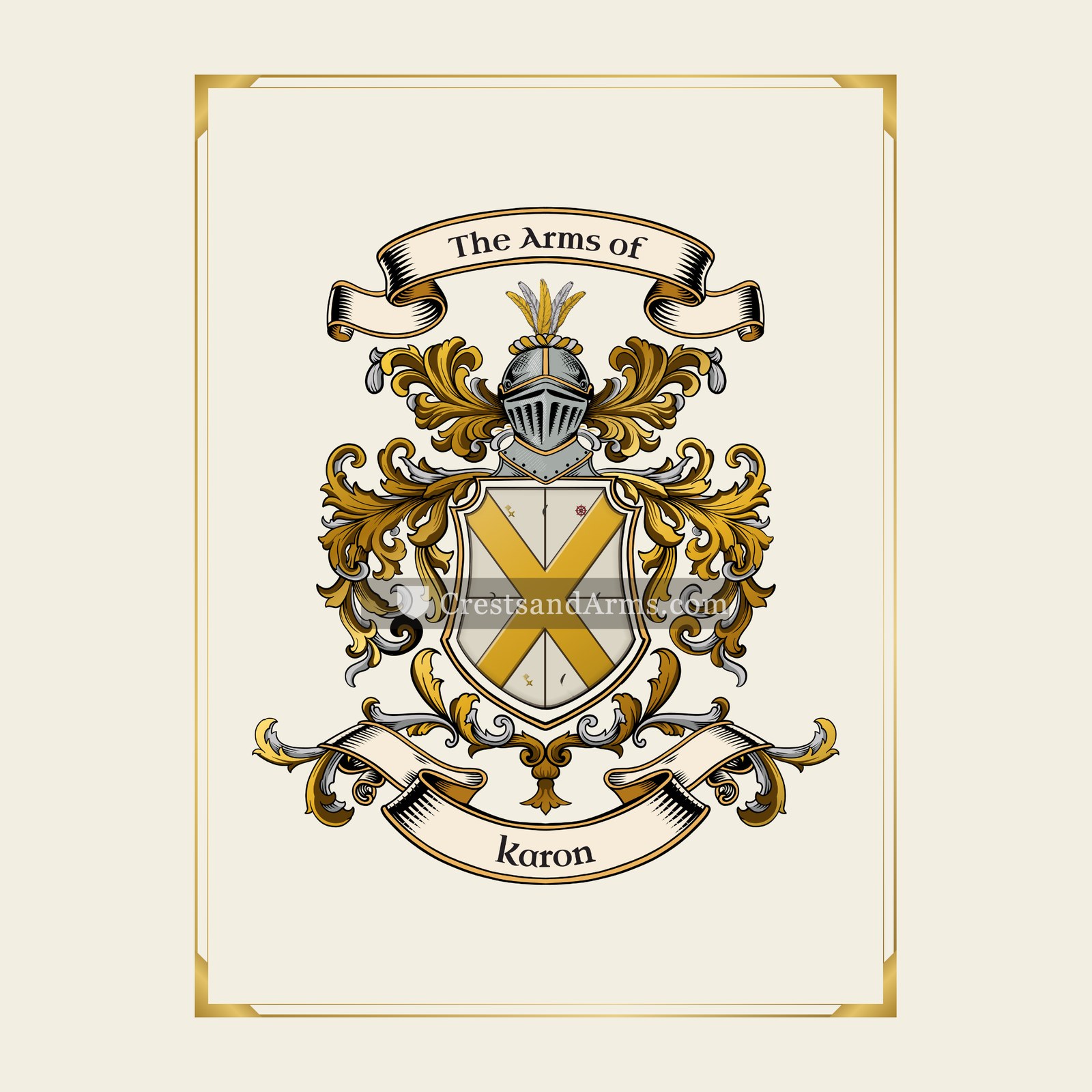 With gold border