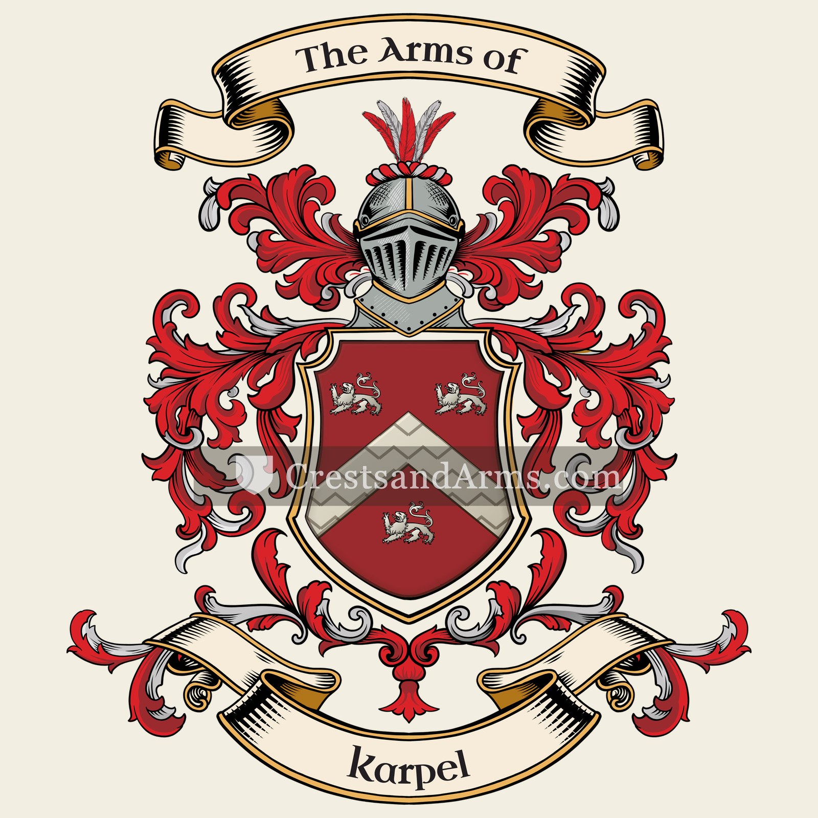 The Karpel coat of arms, drawn from the recorded blazon