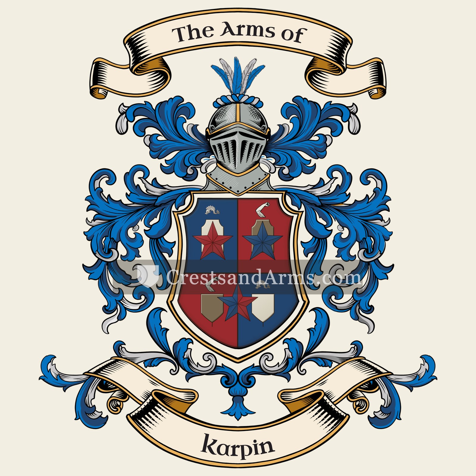 The Karpin coat of arms, drawn from the recorded blazon
