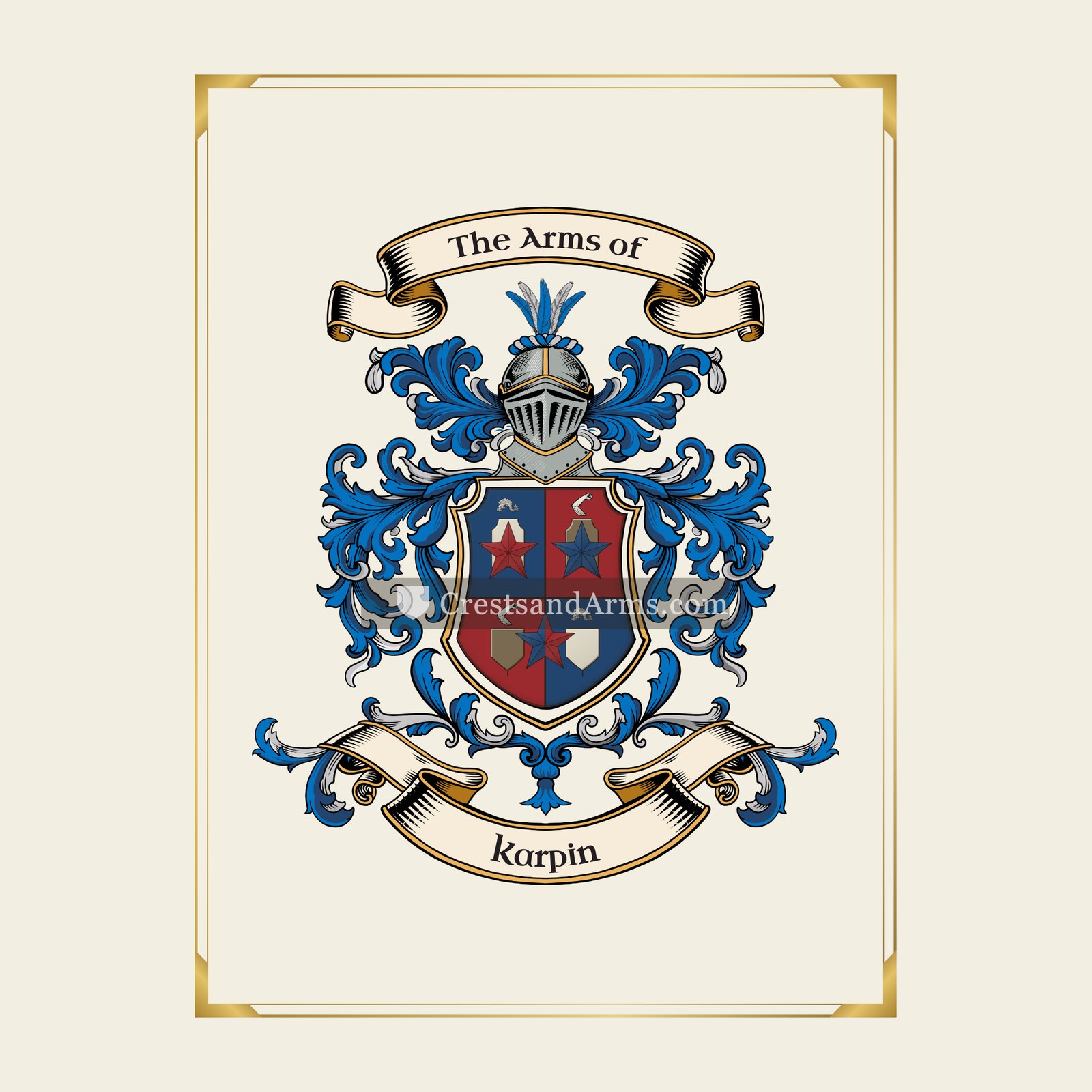 With gold border