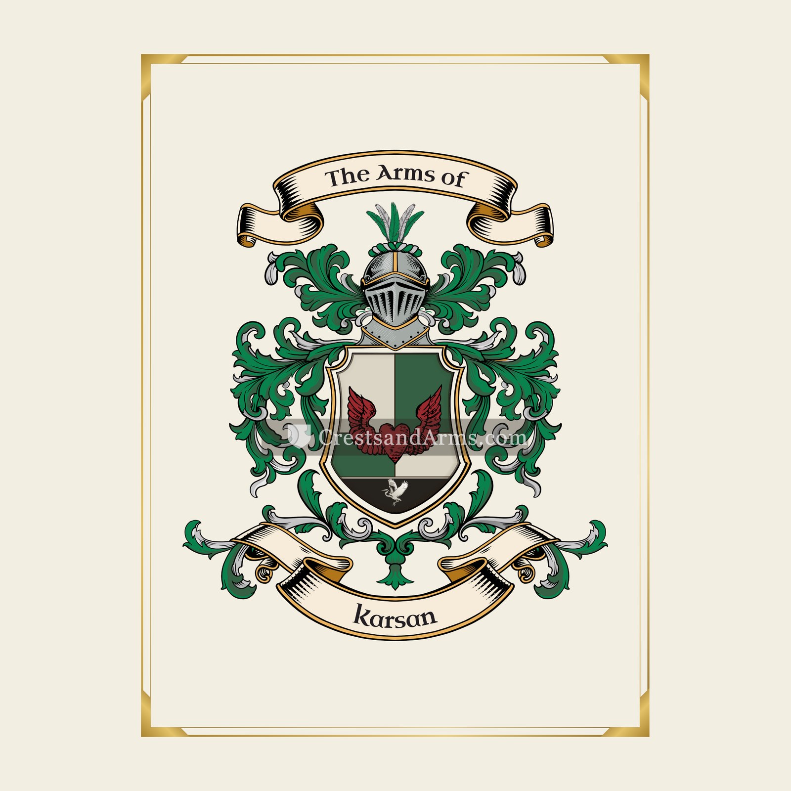 With gold border
