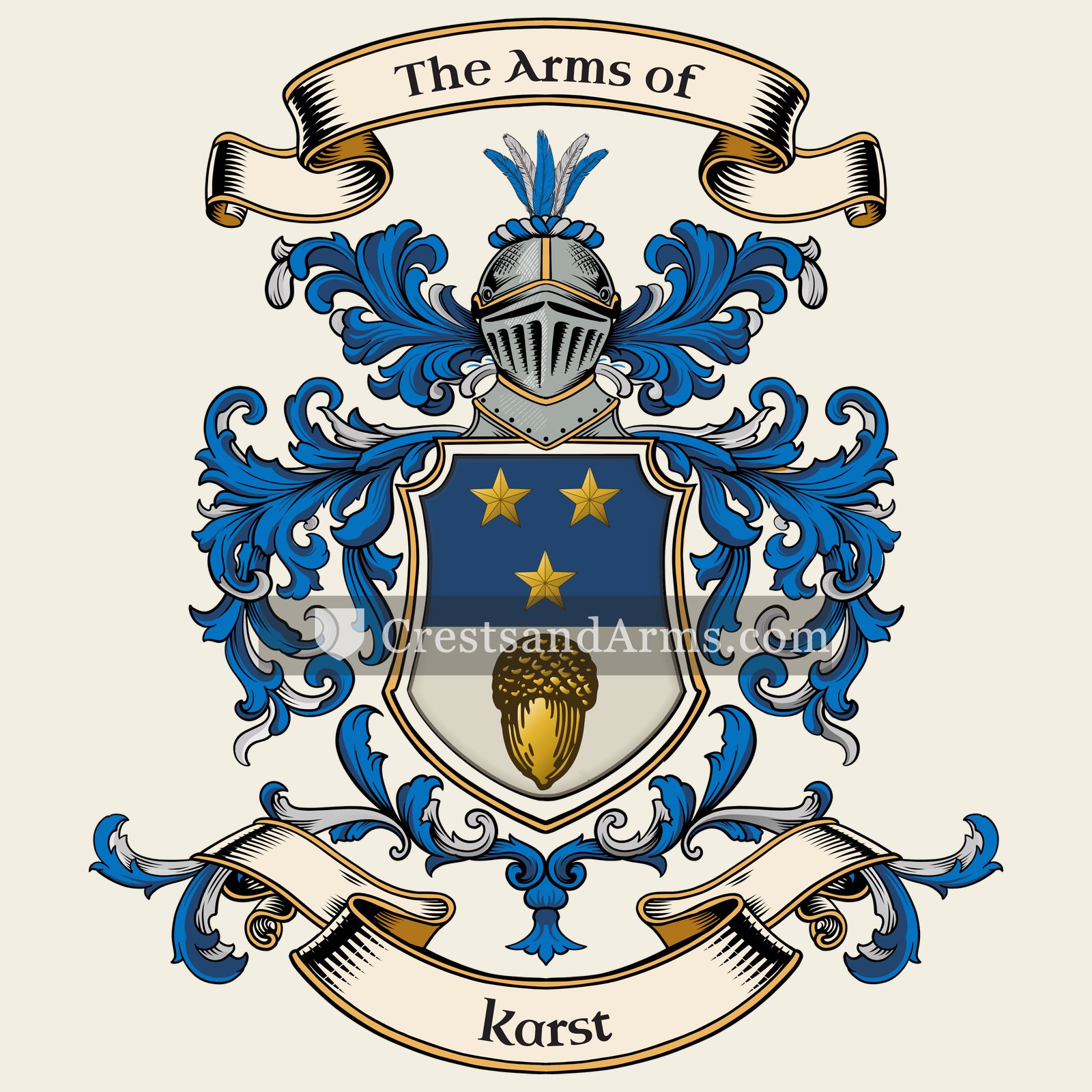 The Karst coat of arms, drawn from the recorded blazon