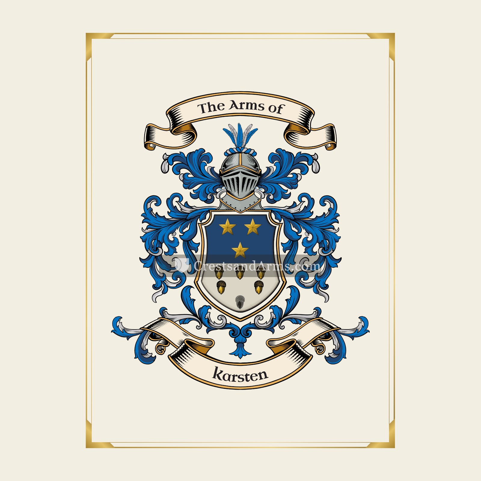 With gold border