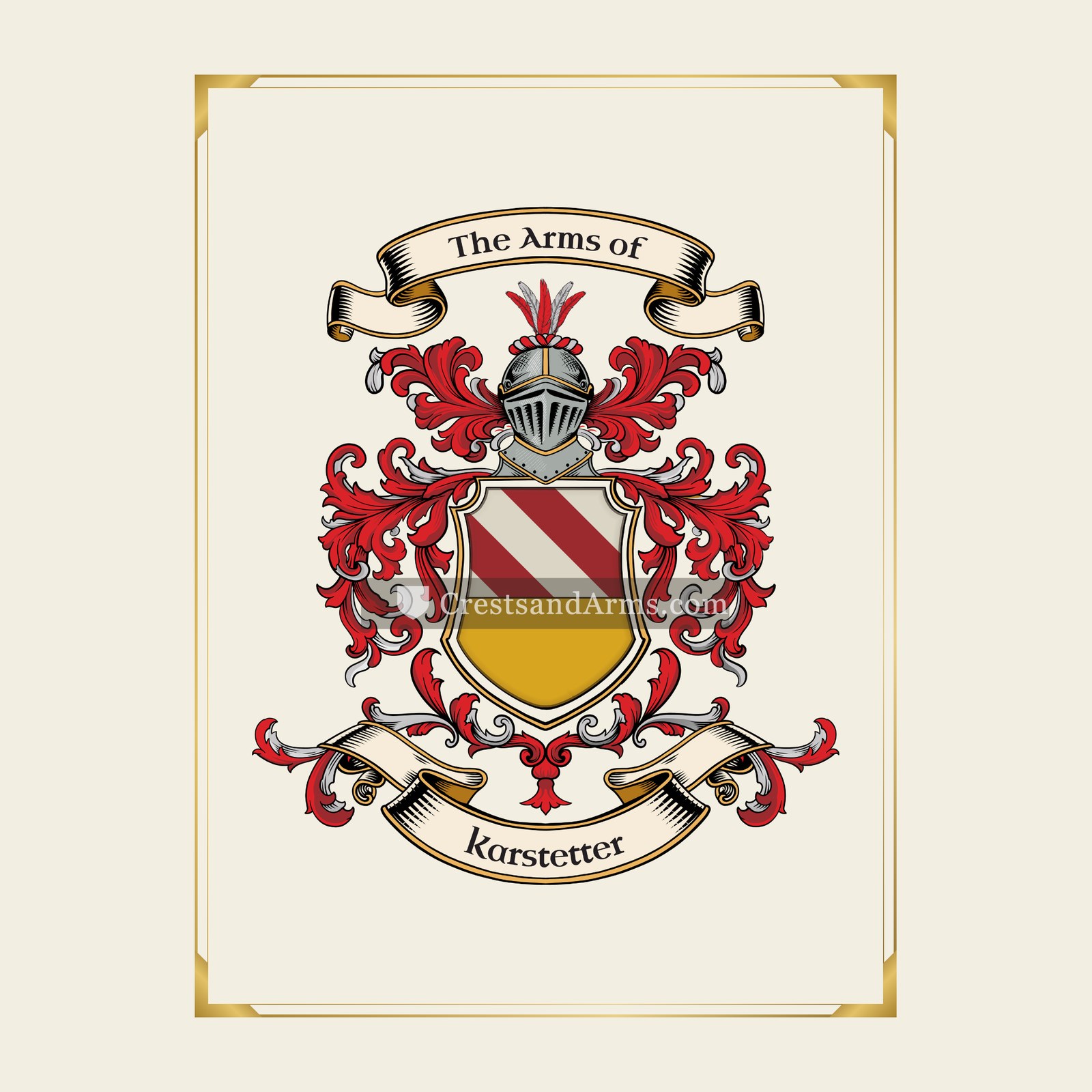 With gold border