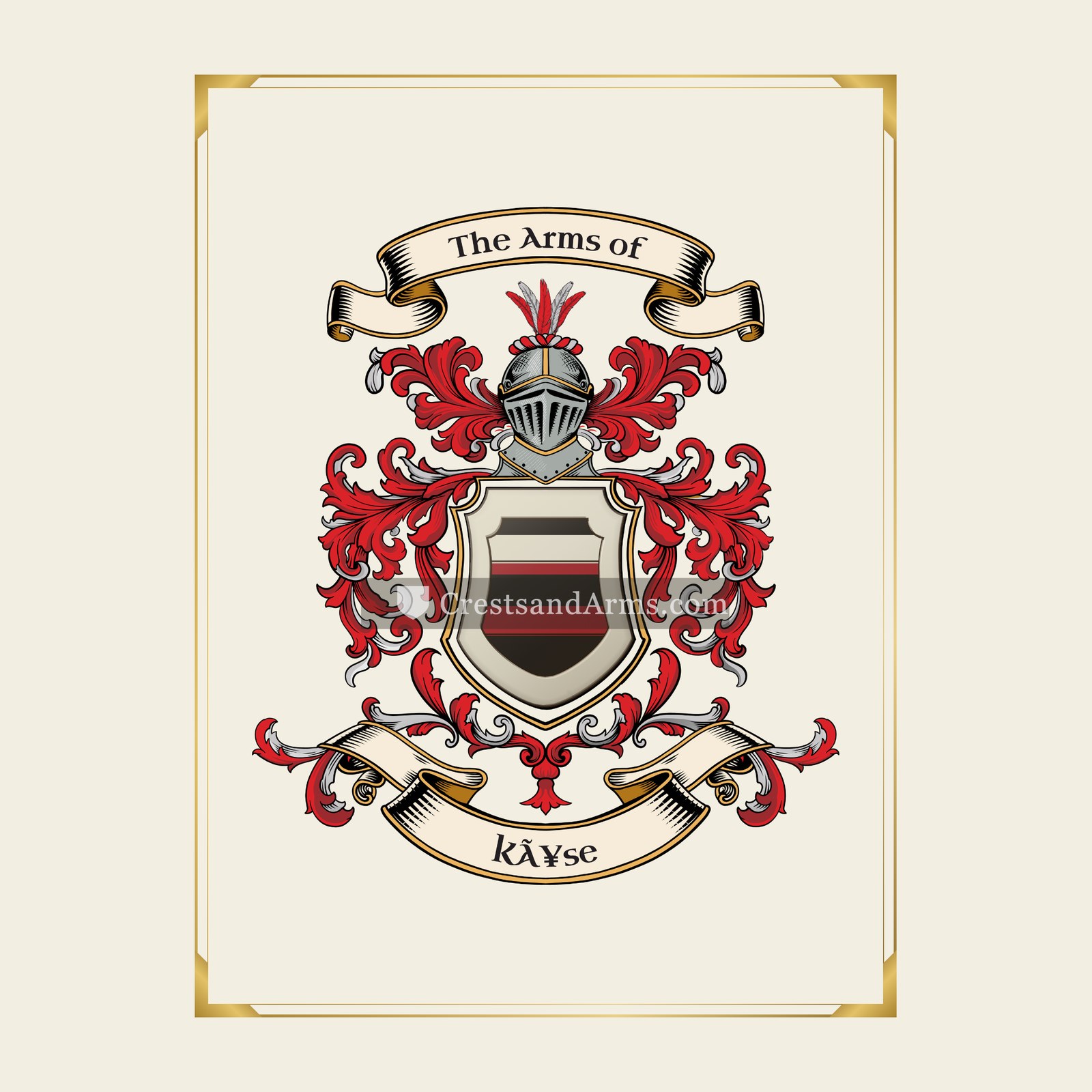 With gold border