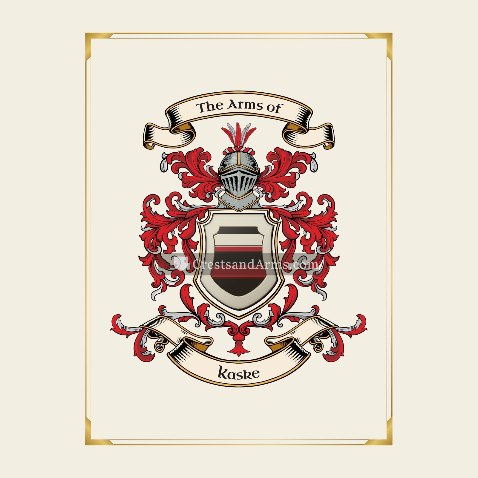With gold border