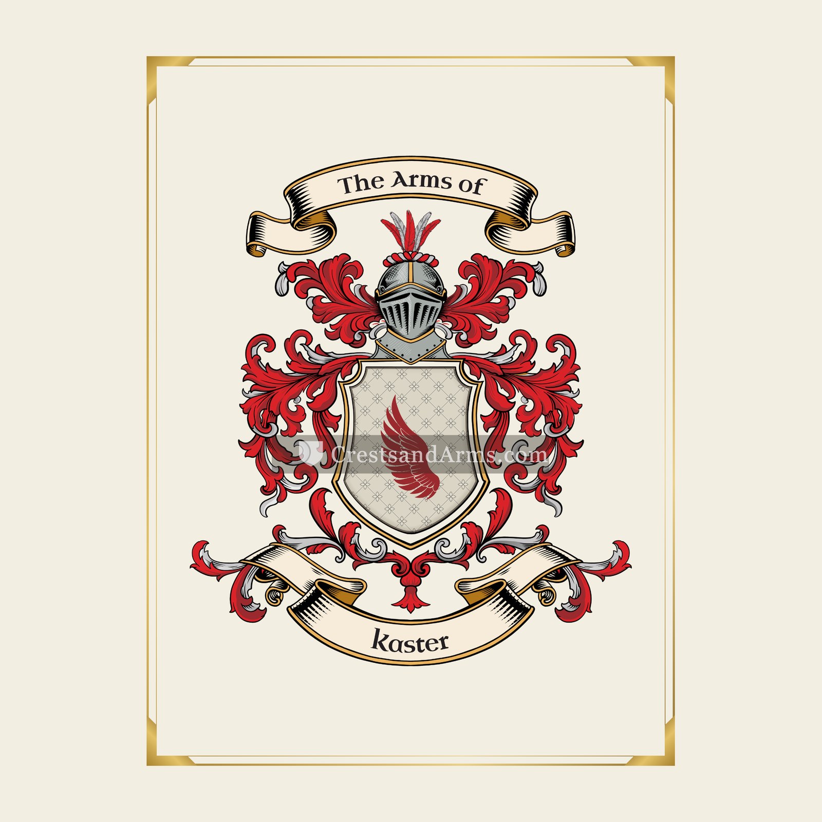With gold border