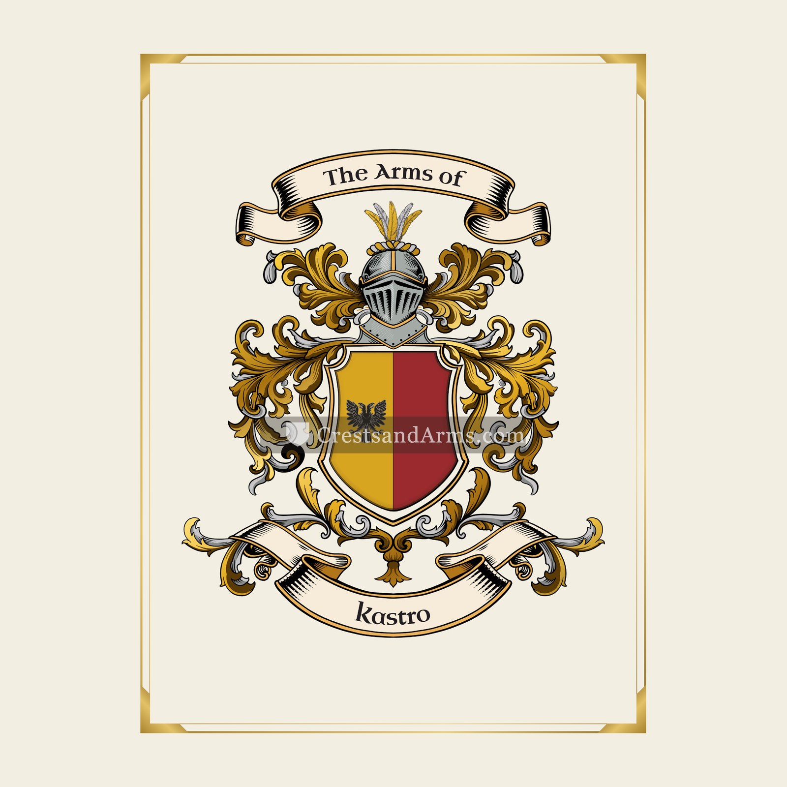 With gold border