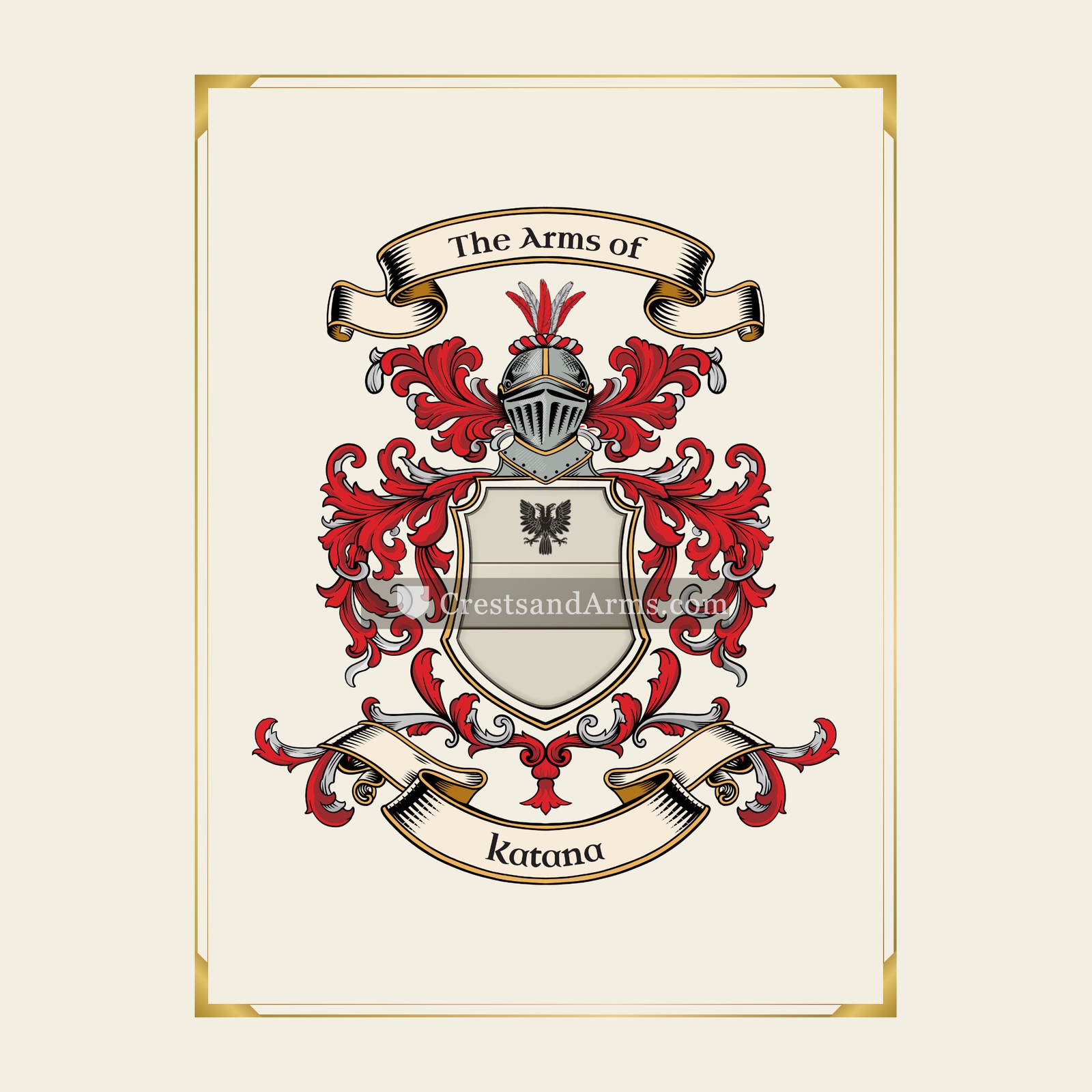 With gold border