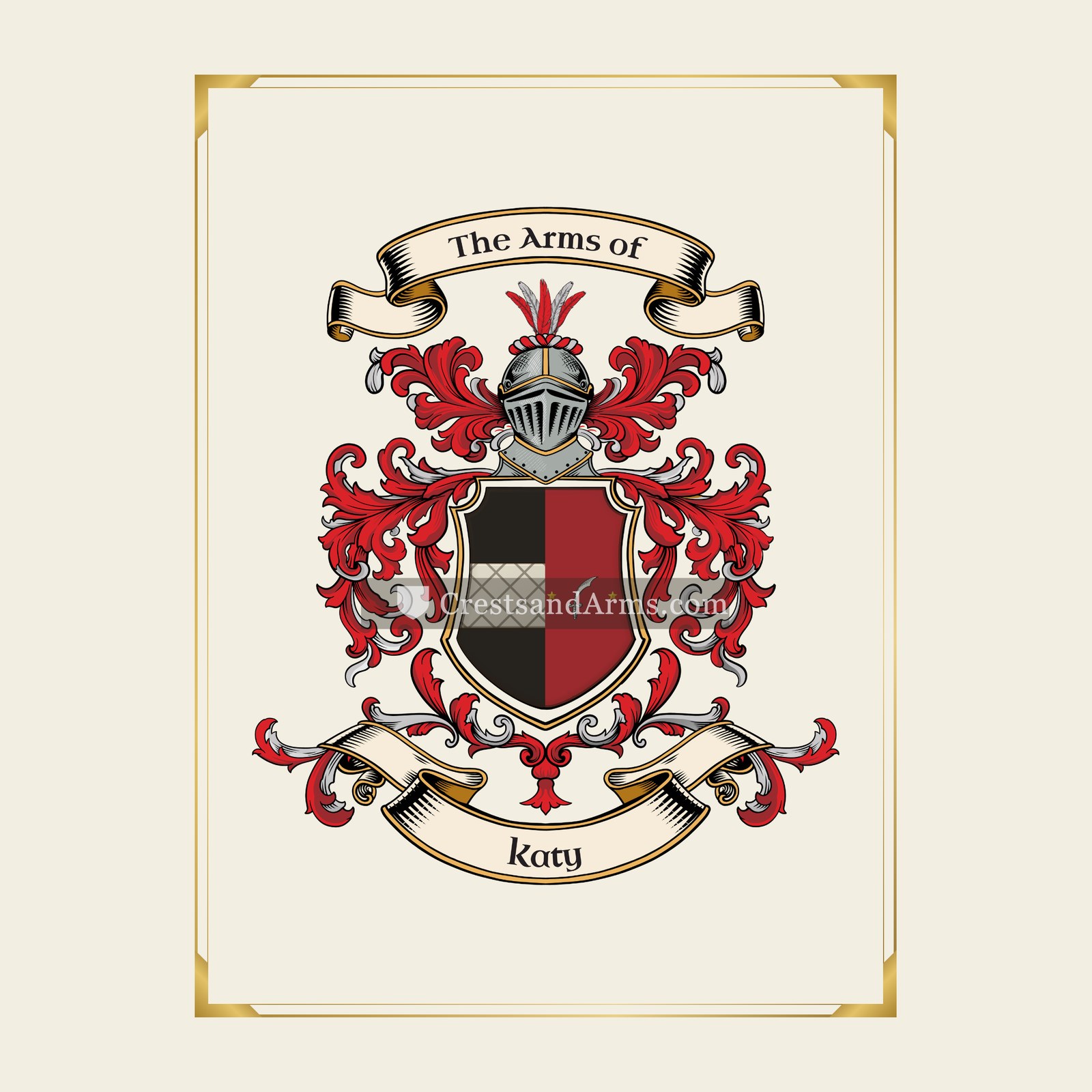 With gold border