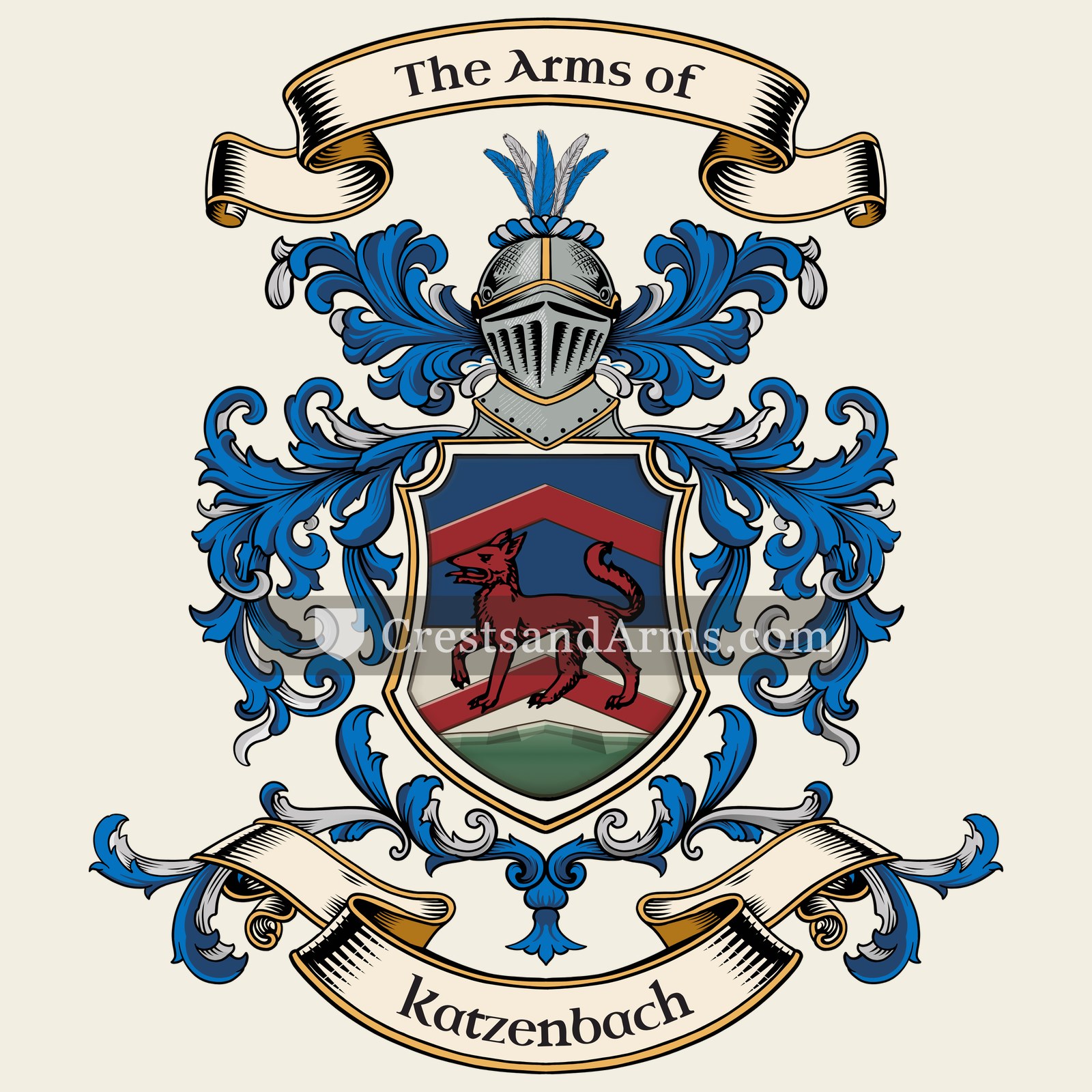 The Katzenbach coat of arms, drawn from the recorded blazon