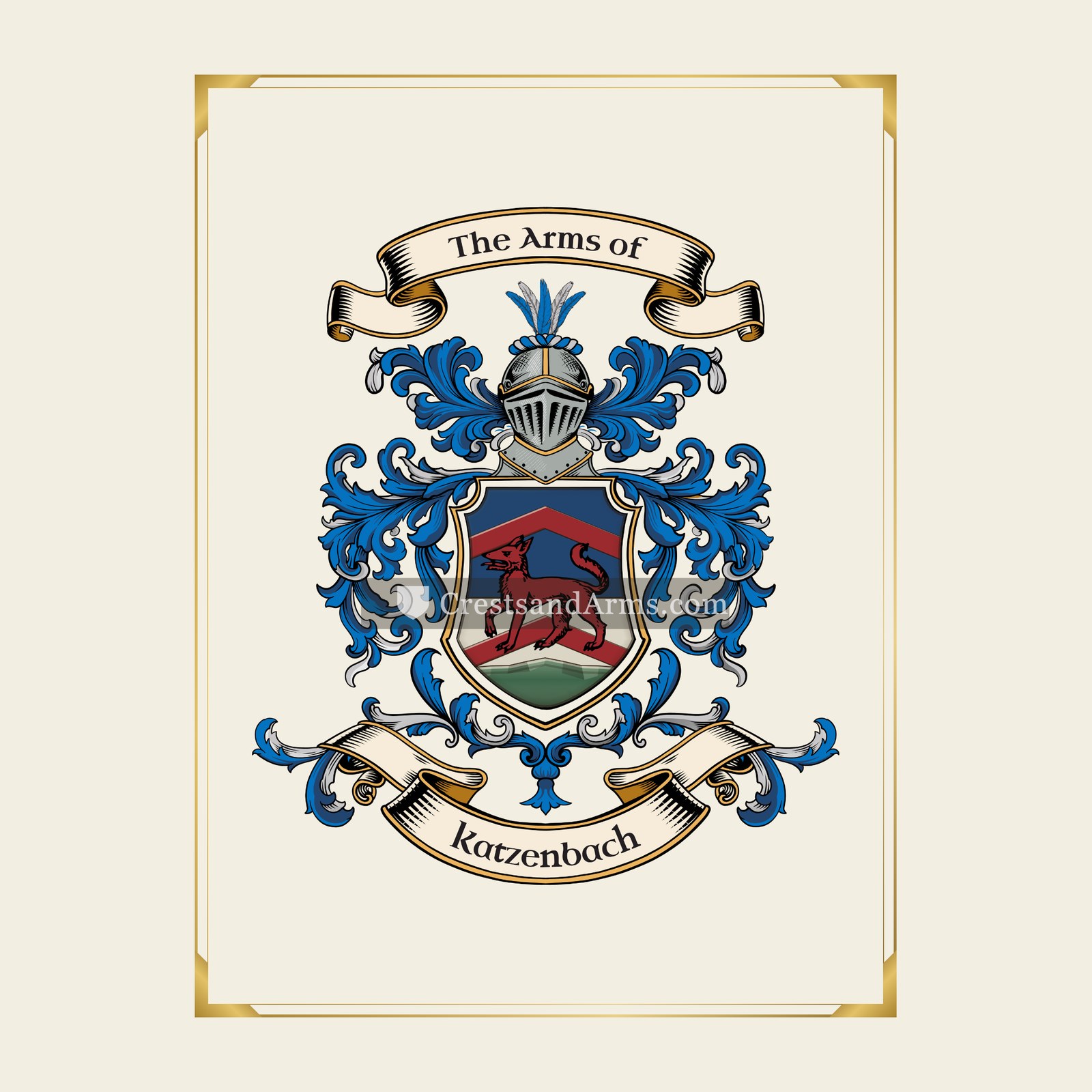 With gold border