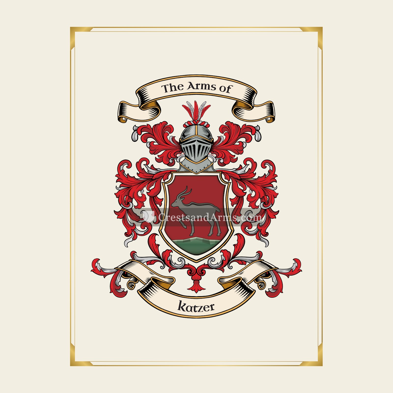 With gold border