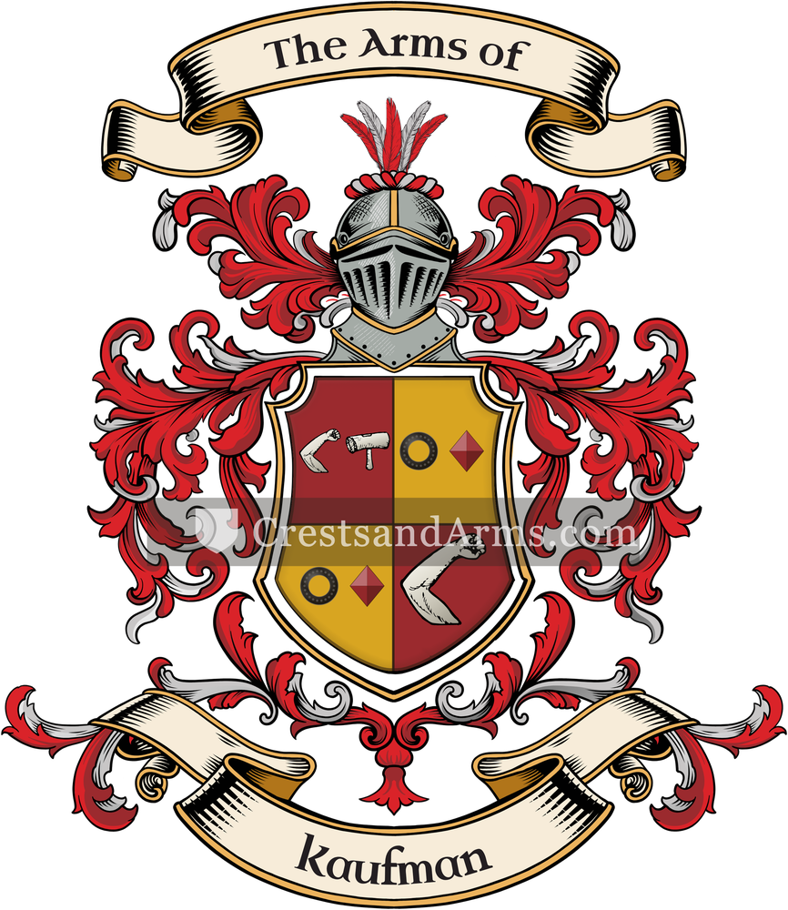 The Kaufman coat of arms, drawn from the recorded blazon