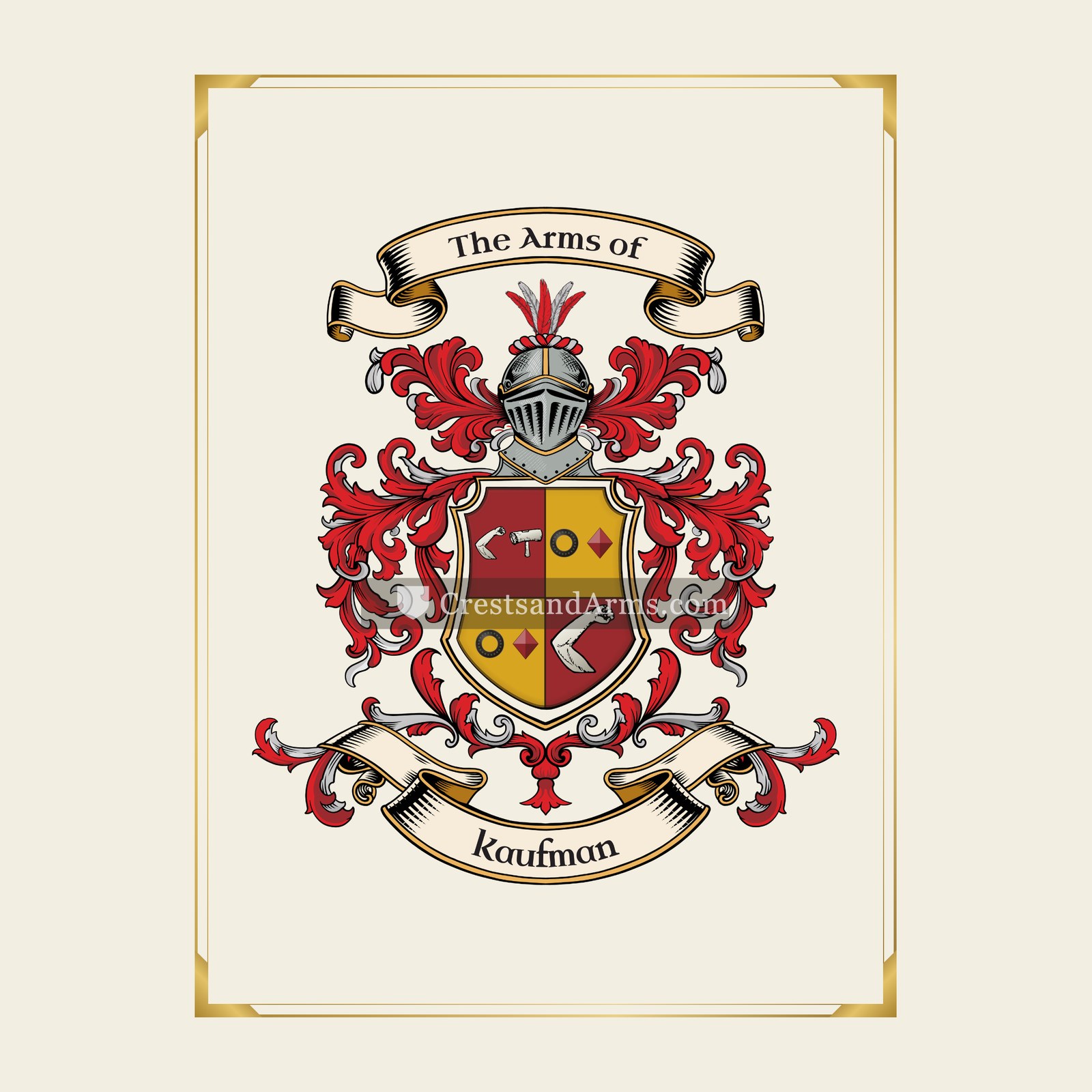 With gold border