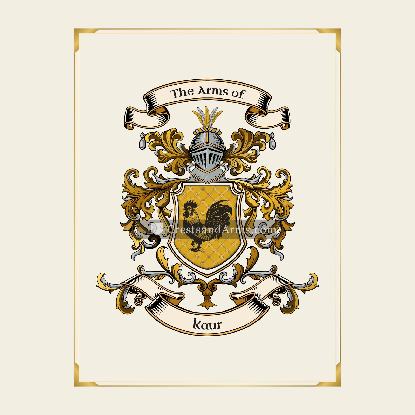 With gold border