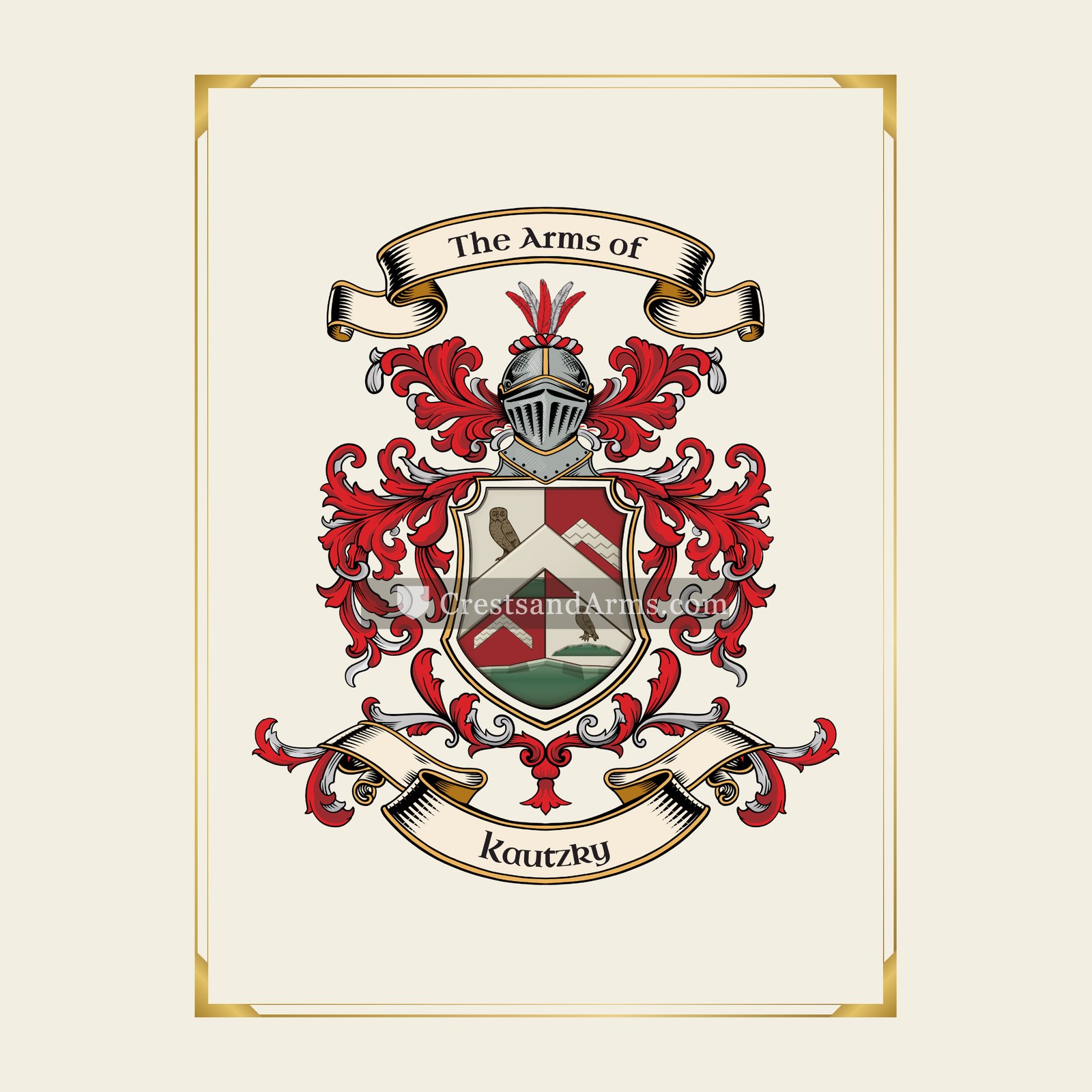 With gold border