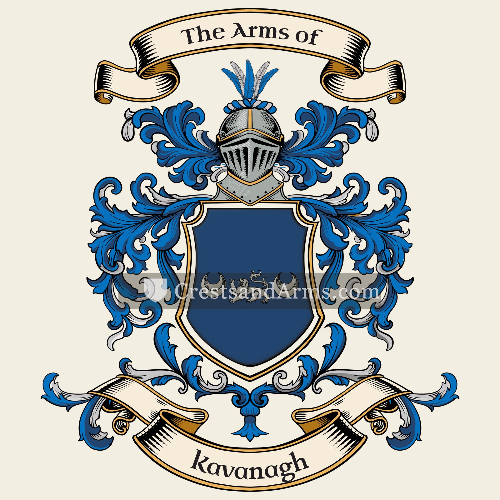 The Kavanagh coat of arms, drawn from the recorded blazon