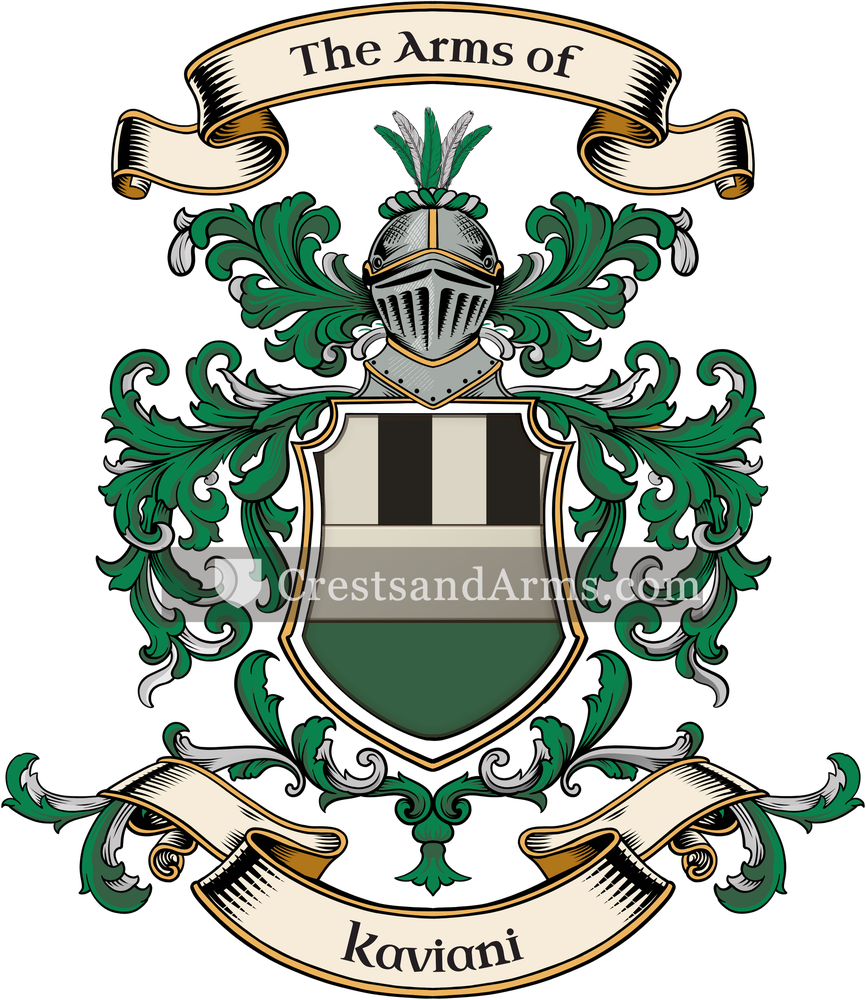 The Kaviani coat of arms, drawn from the recorded blazon