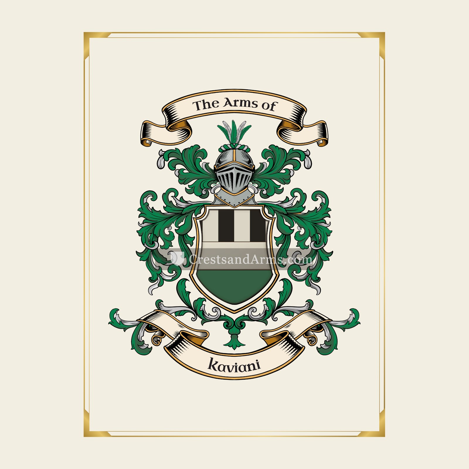 With gold border