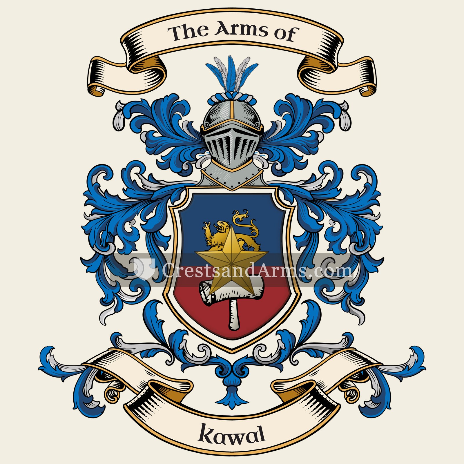 The Kawal coat of arms, drawn from the recorded blazon