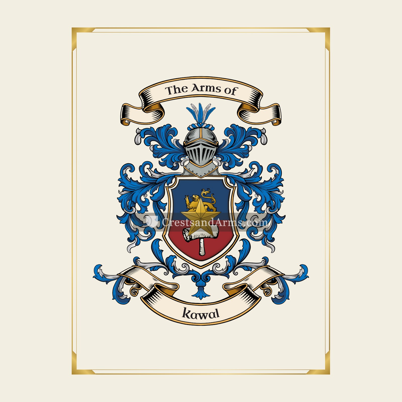 With gold border