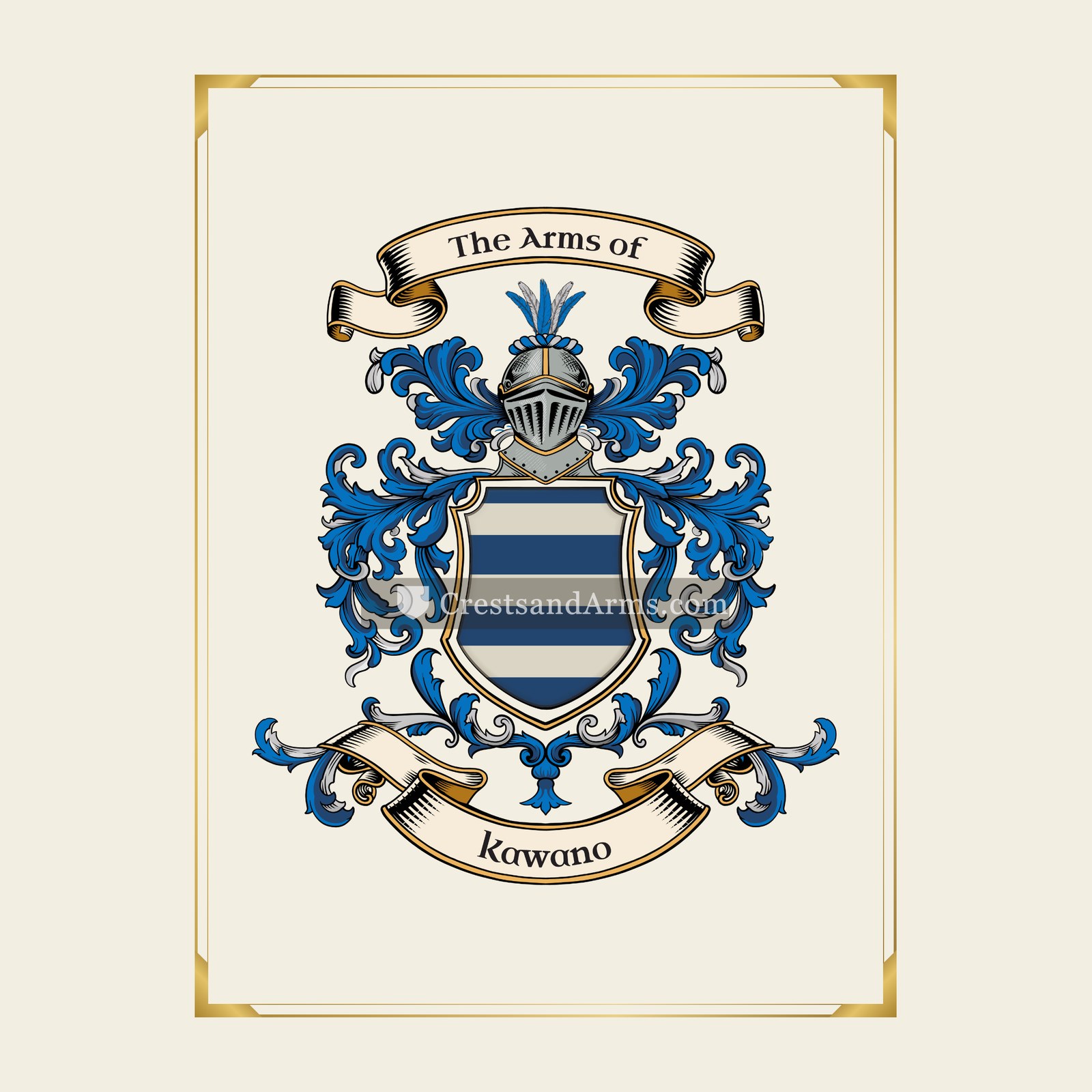 With gold border