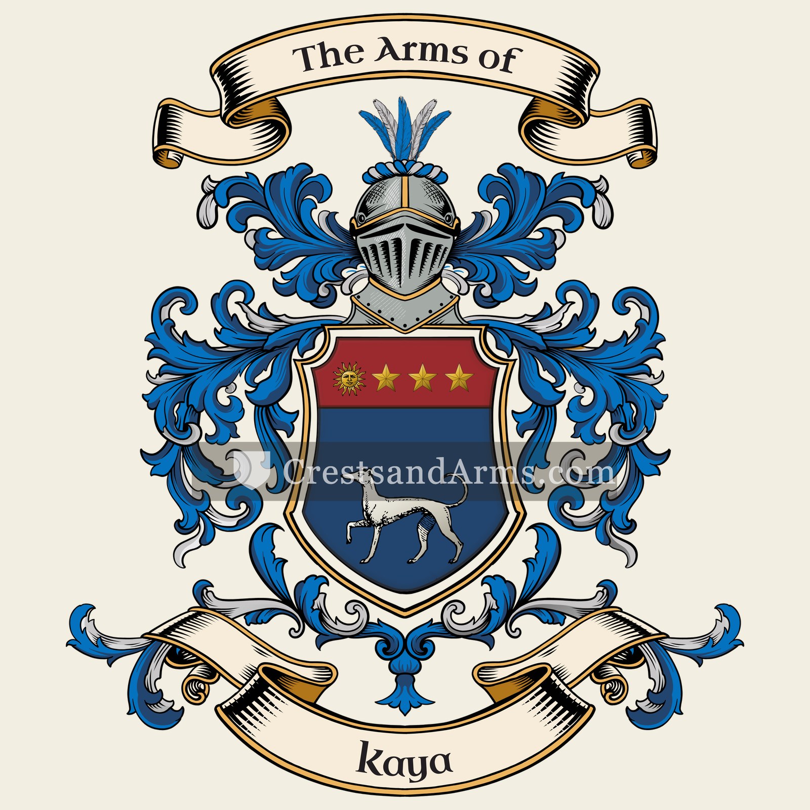 The Kaya coat of arms, drawn from the recorded blazon