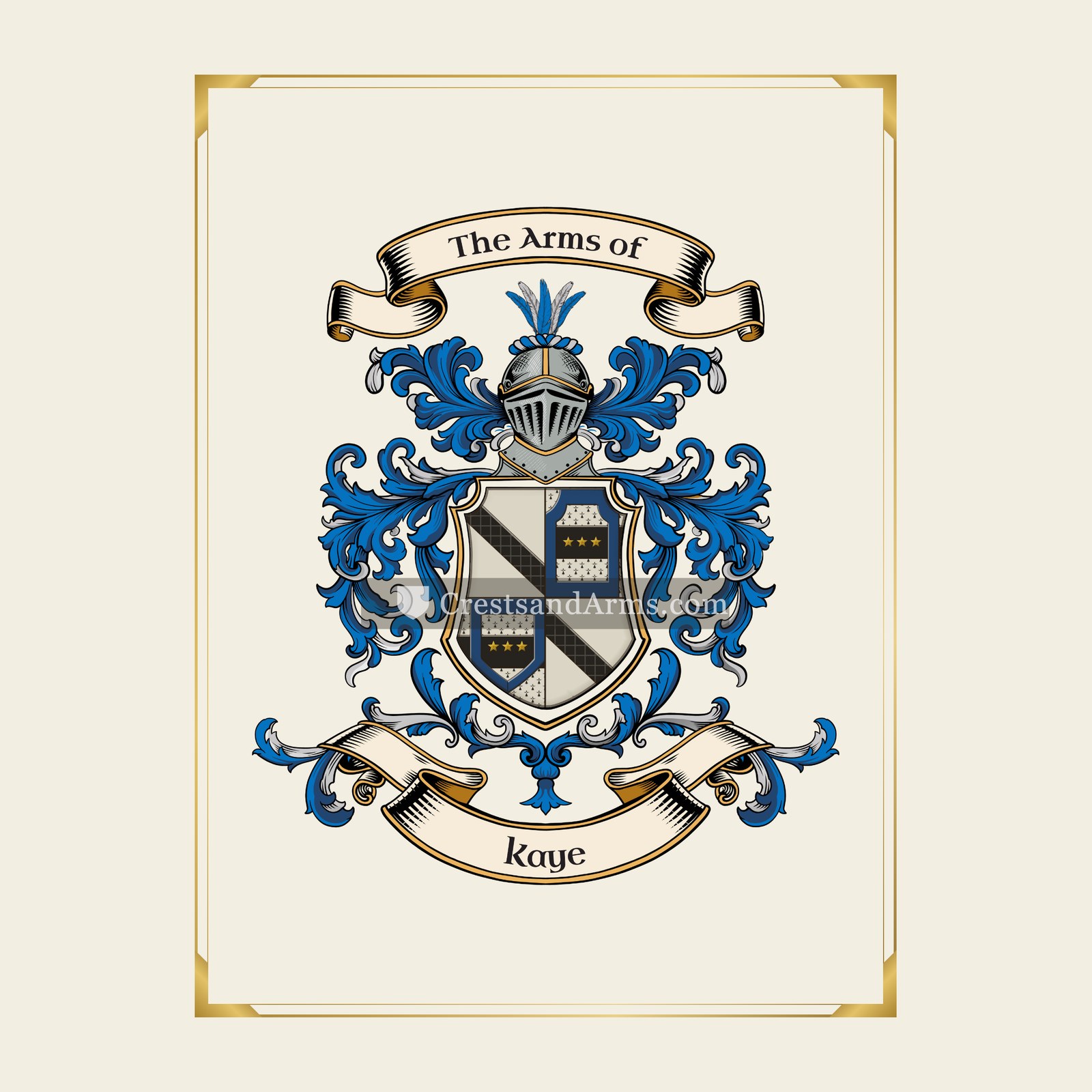 With gold border