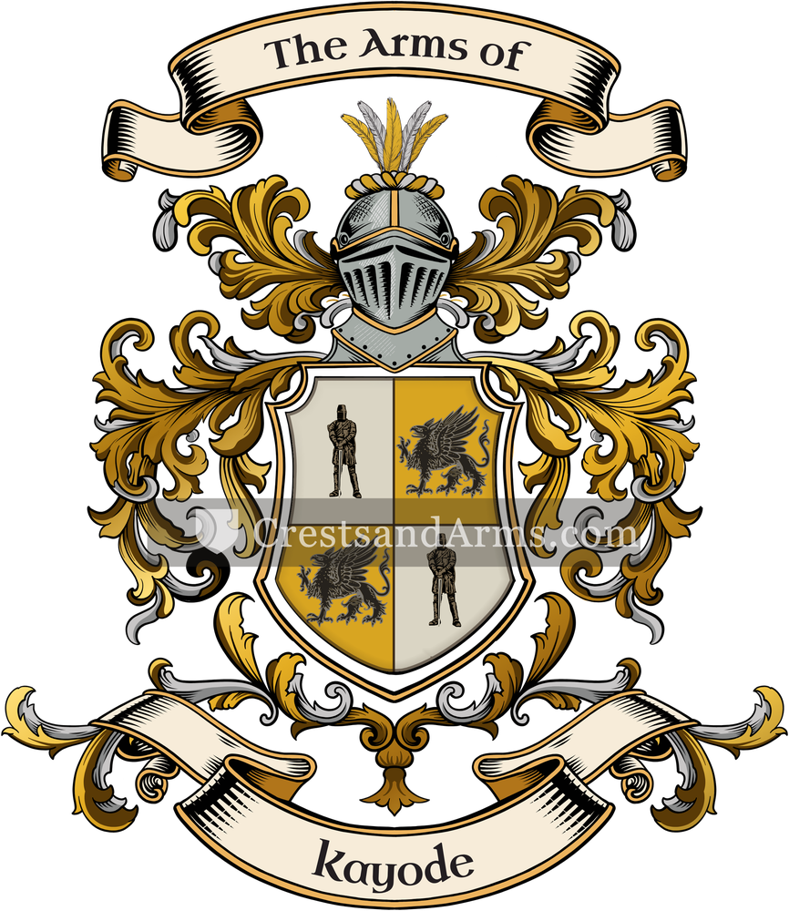 The Kayode coat of arms, drawn from the recorded blazon