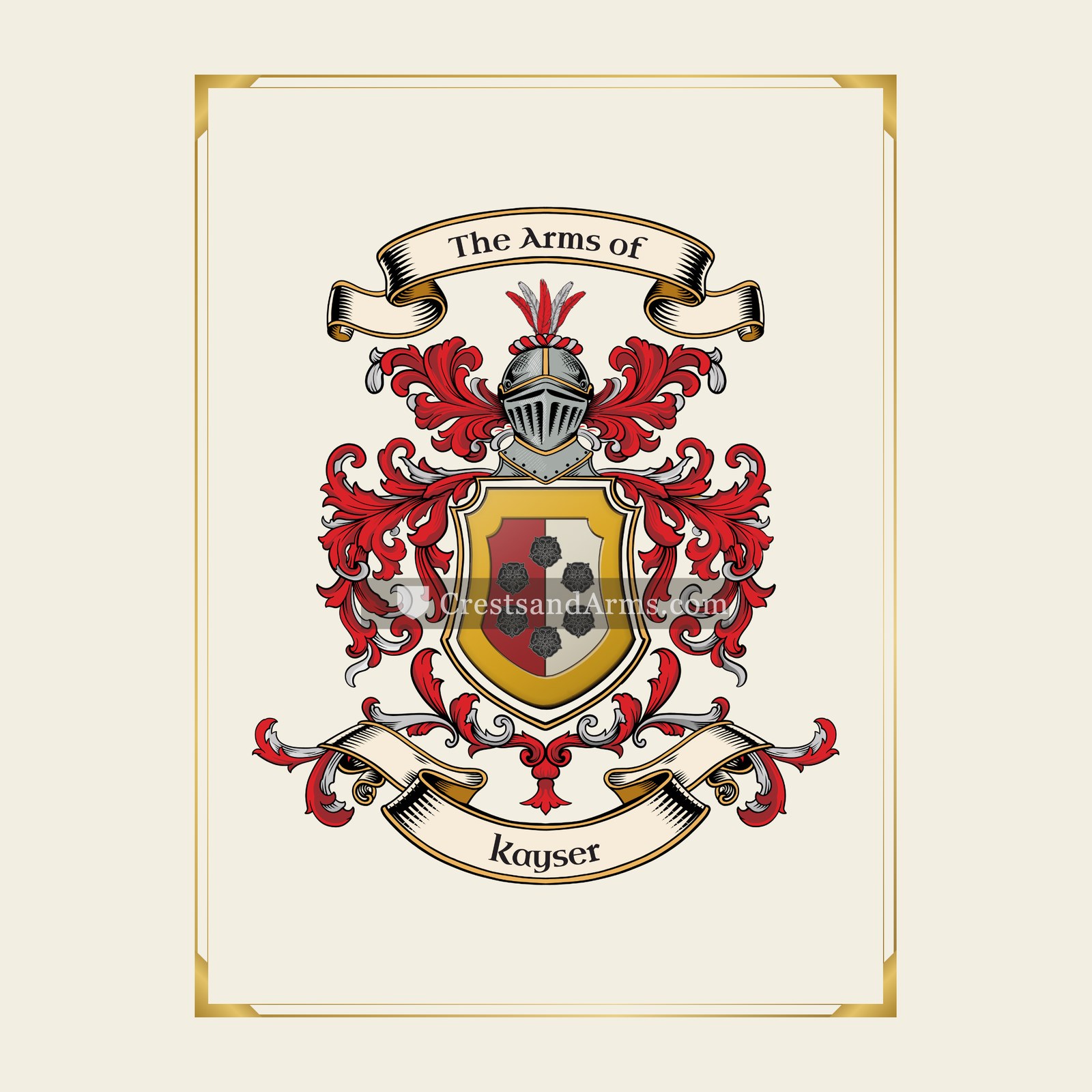 With gold border