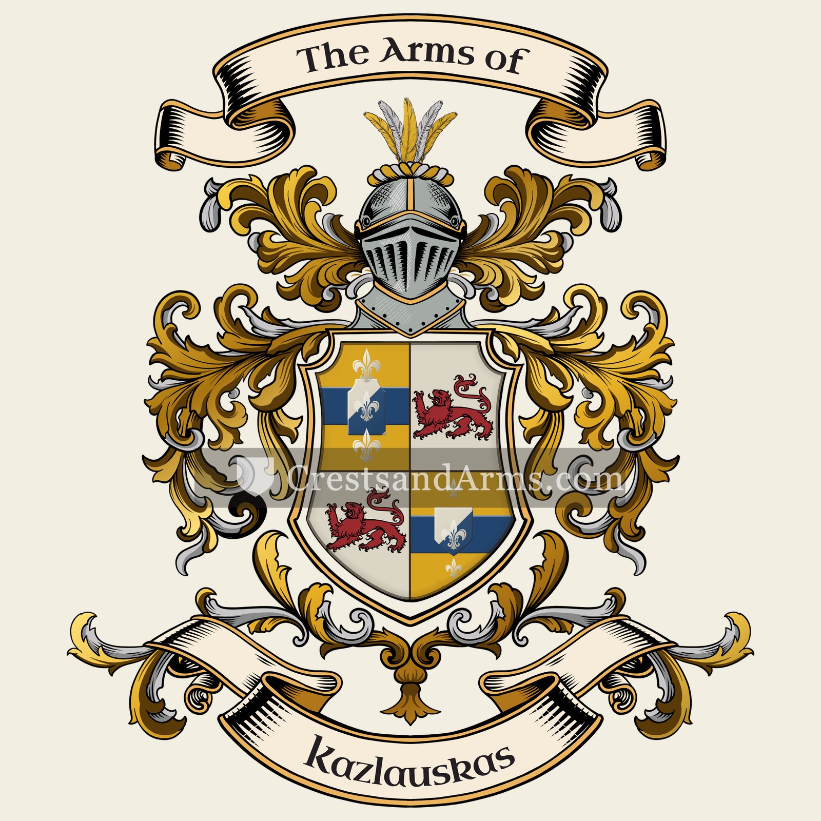 The Kazlauskas coat of arms, drawn from the recorded blazon