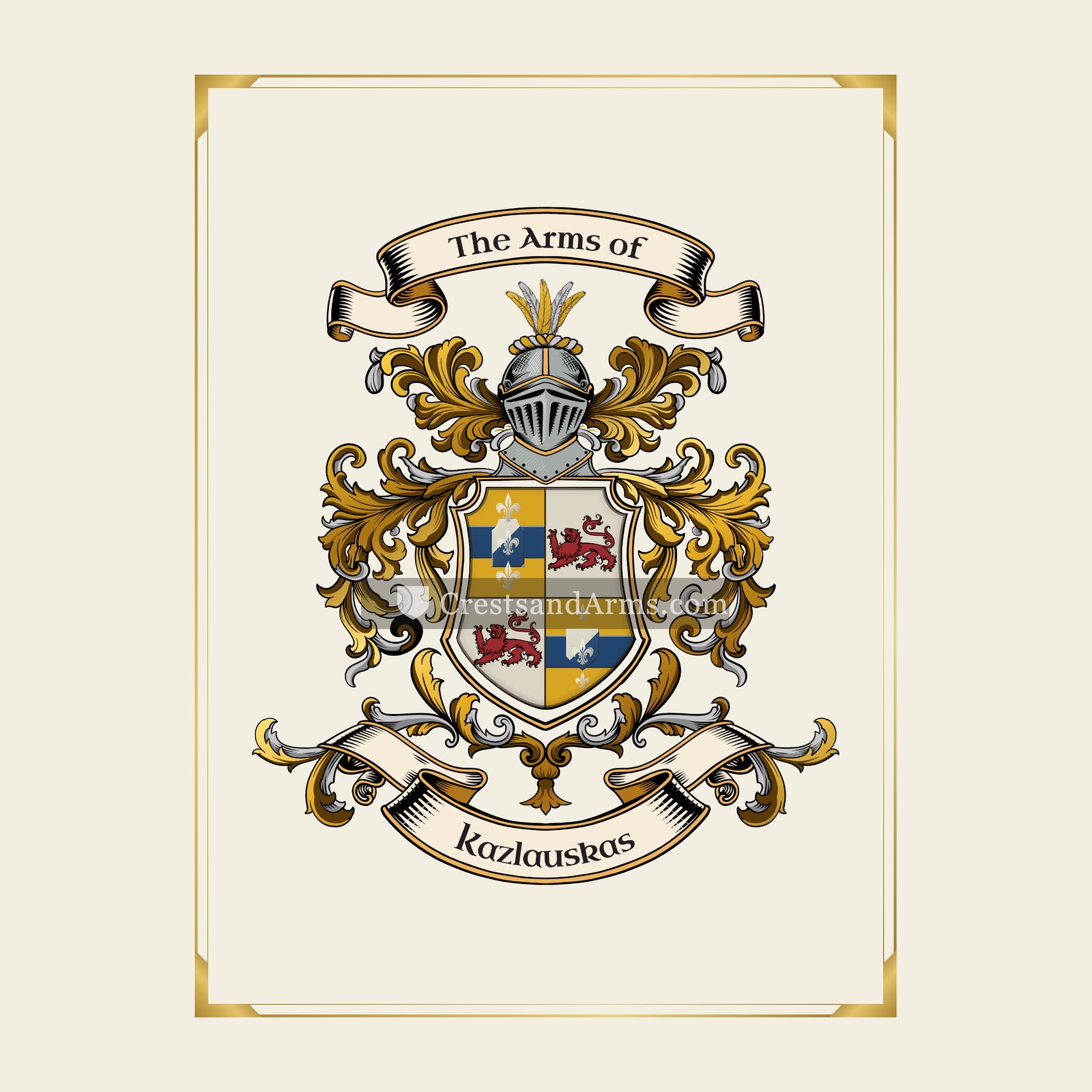 With gold border