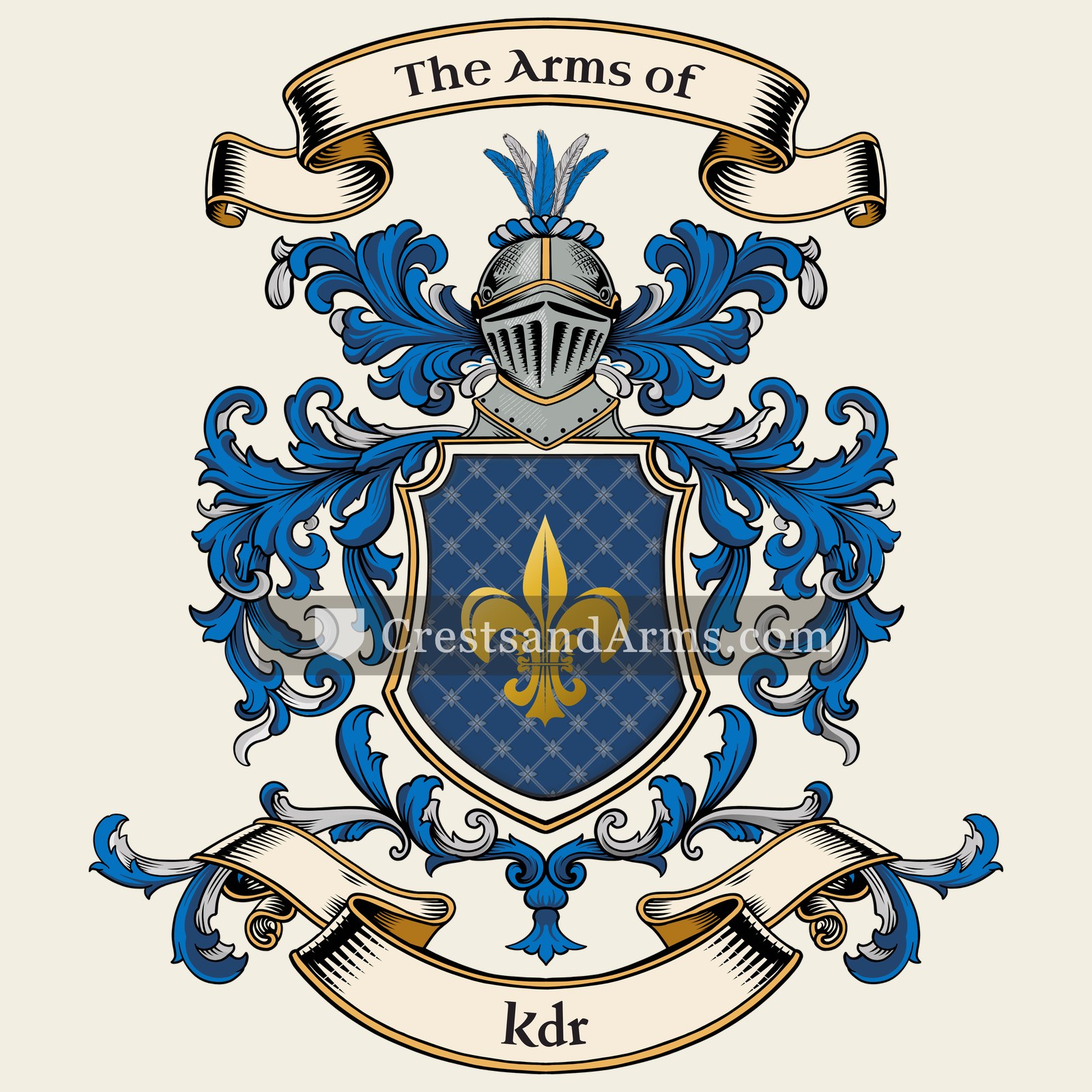 The Kdr coat of arms, drawn from the recorded blazon