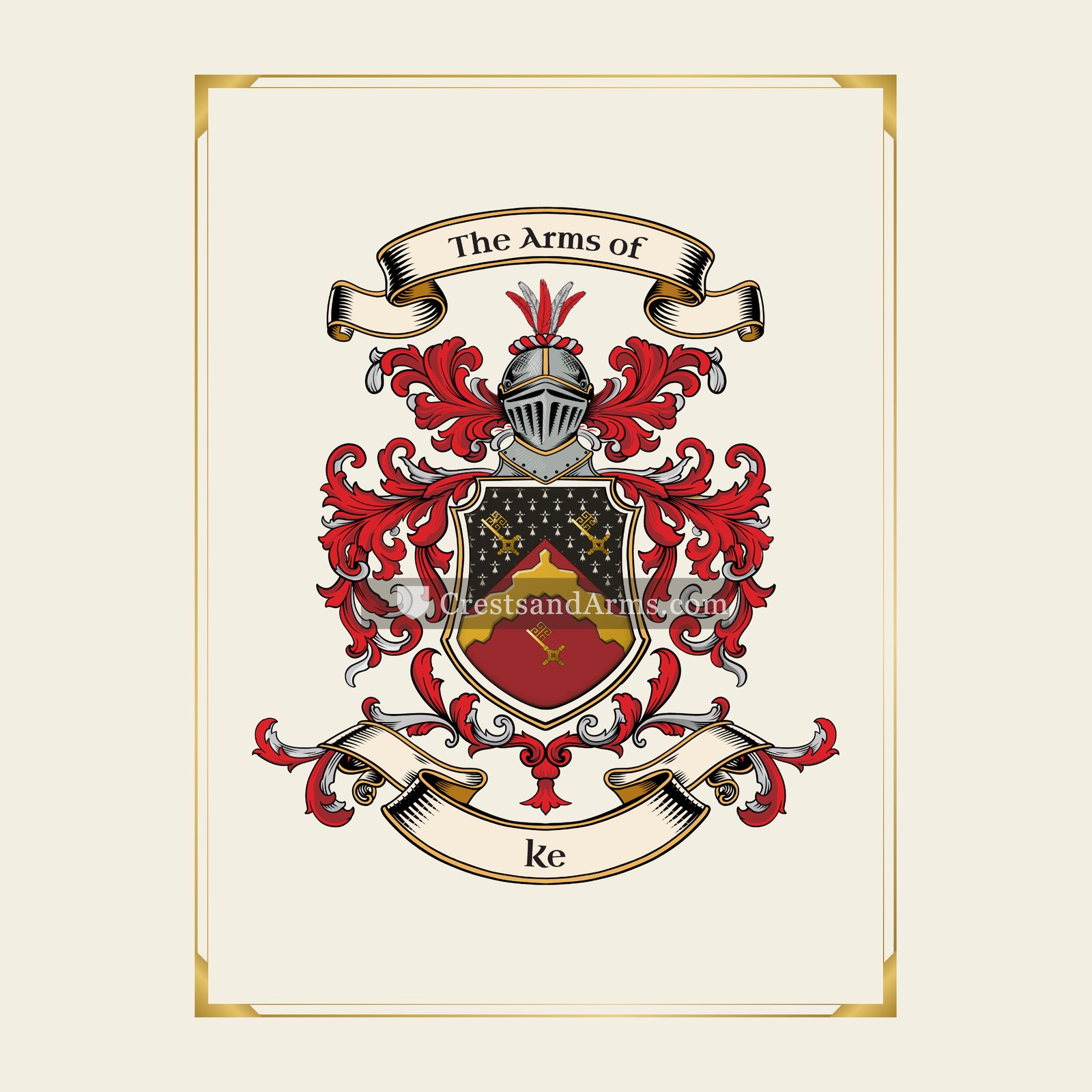 With gold border