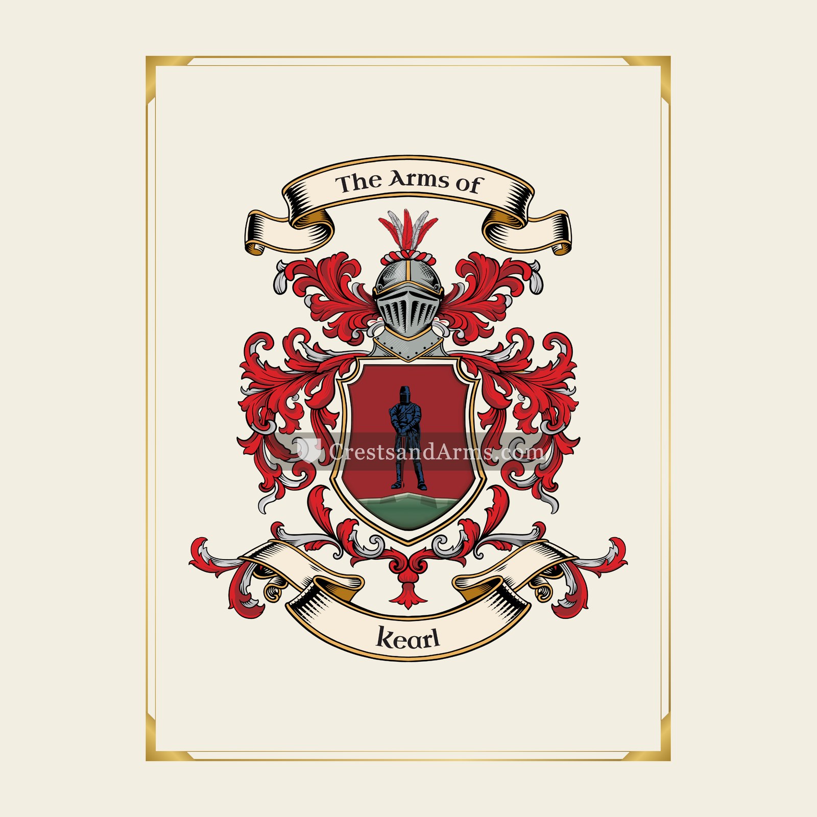 With gold border