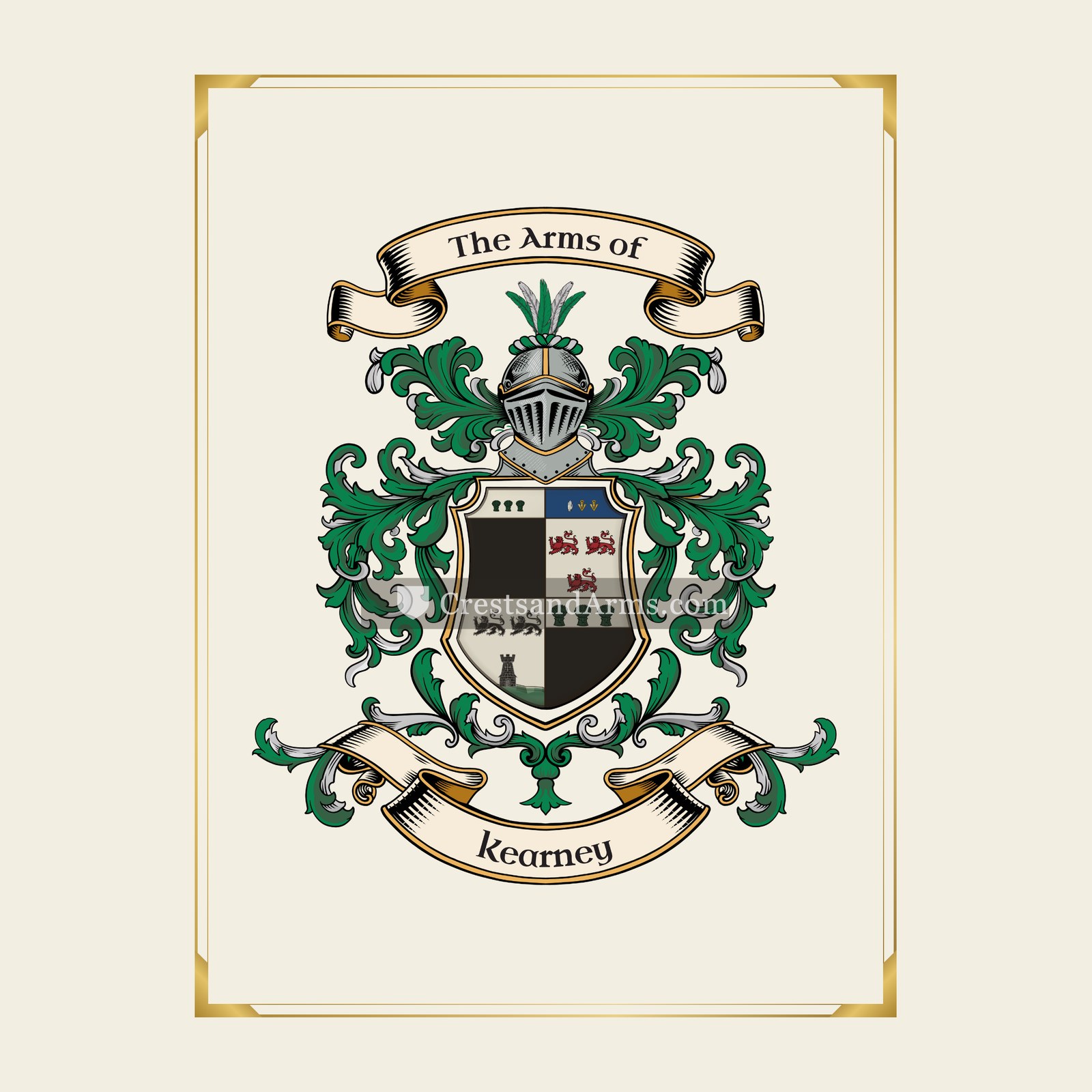 With gold border