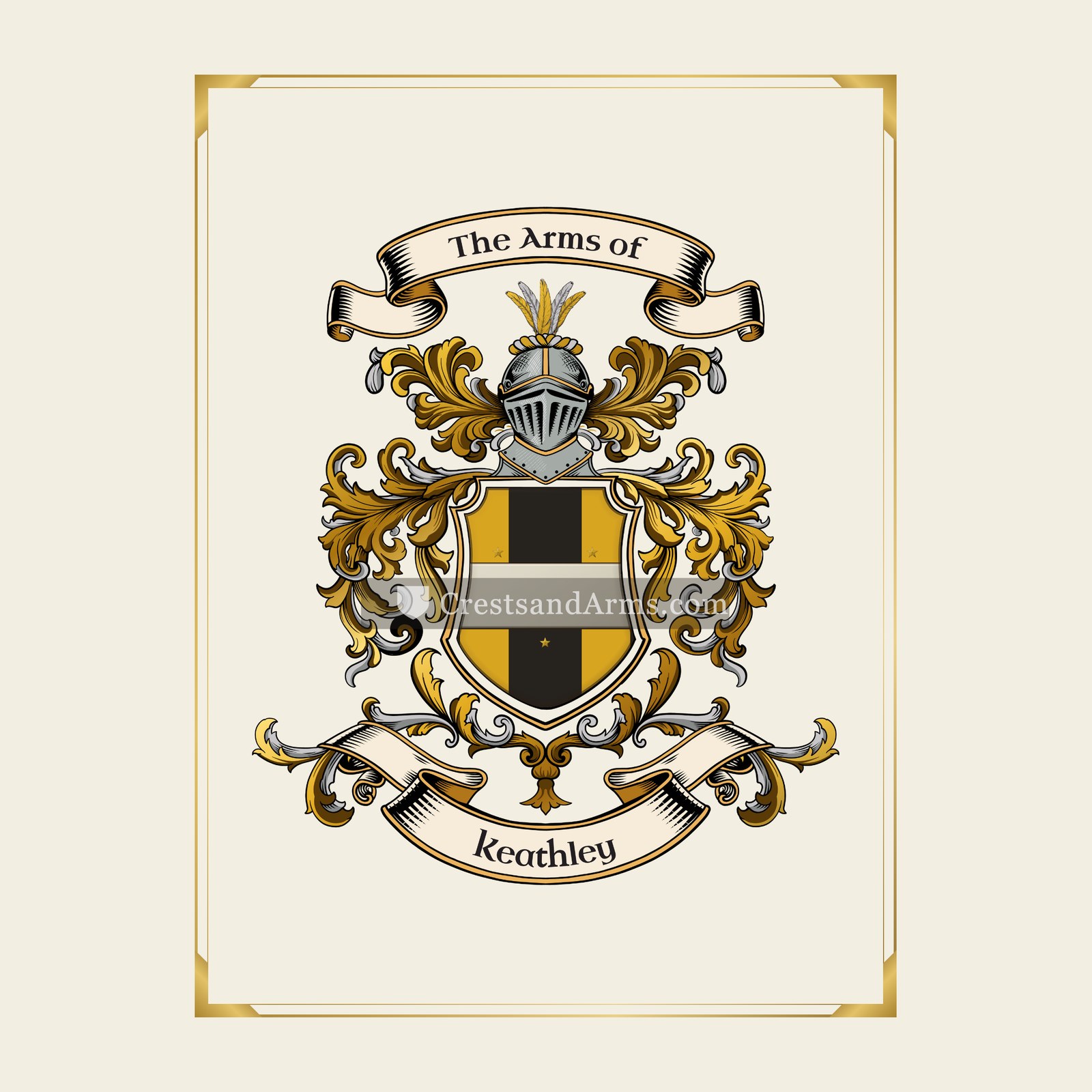 With gold border