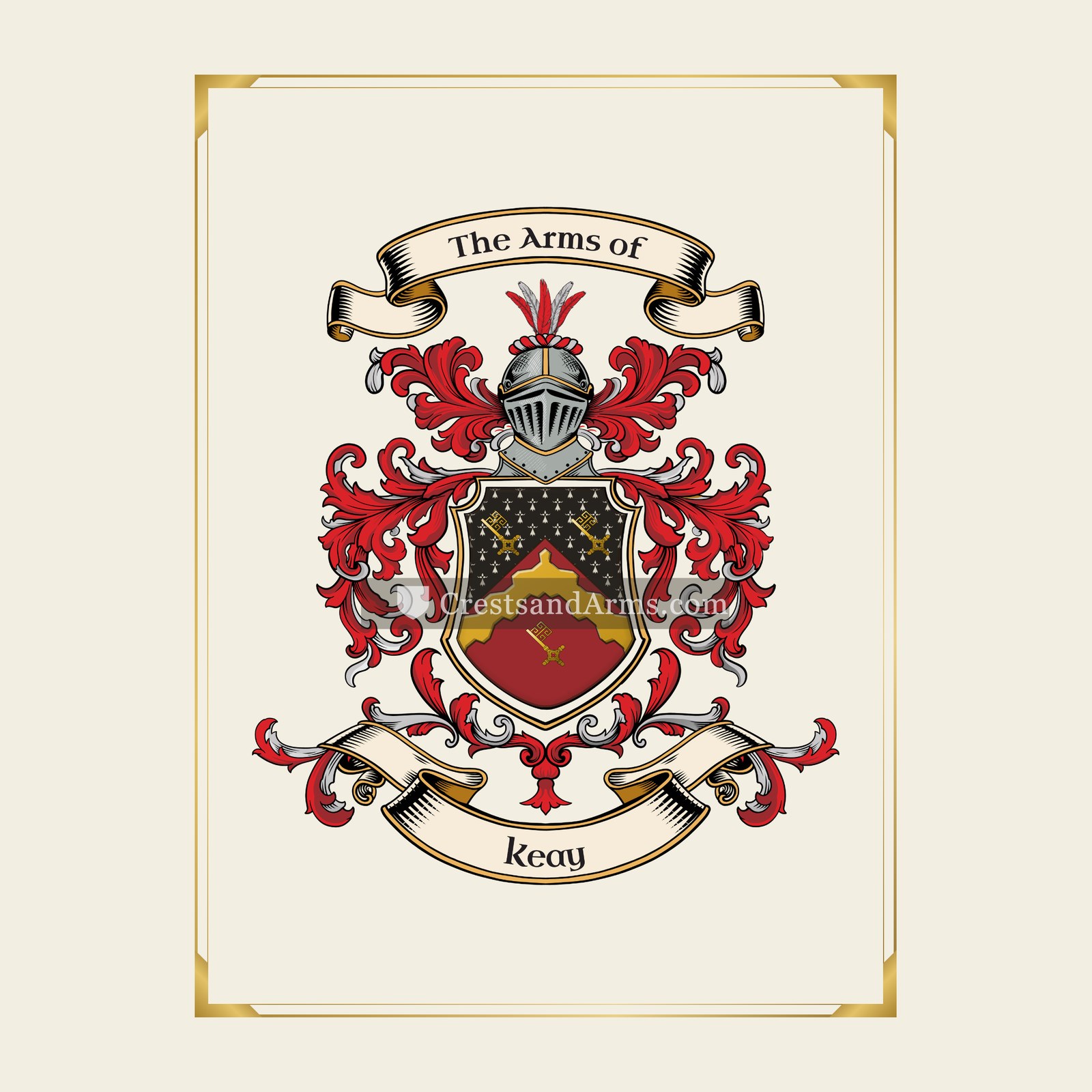 With gold border
