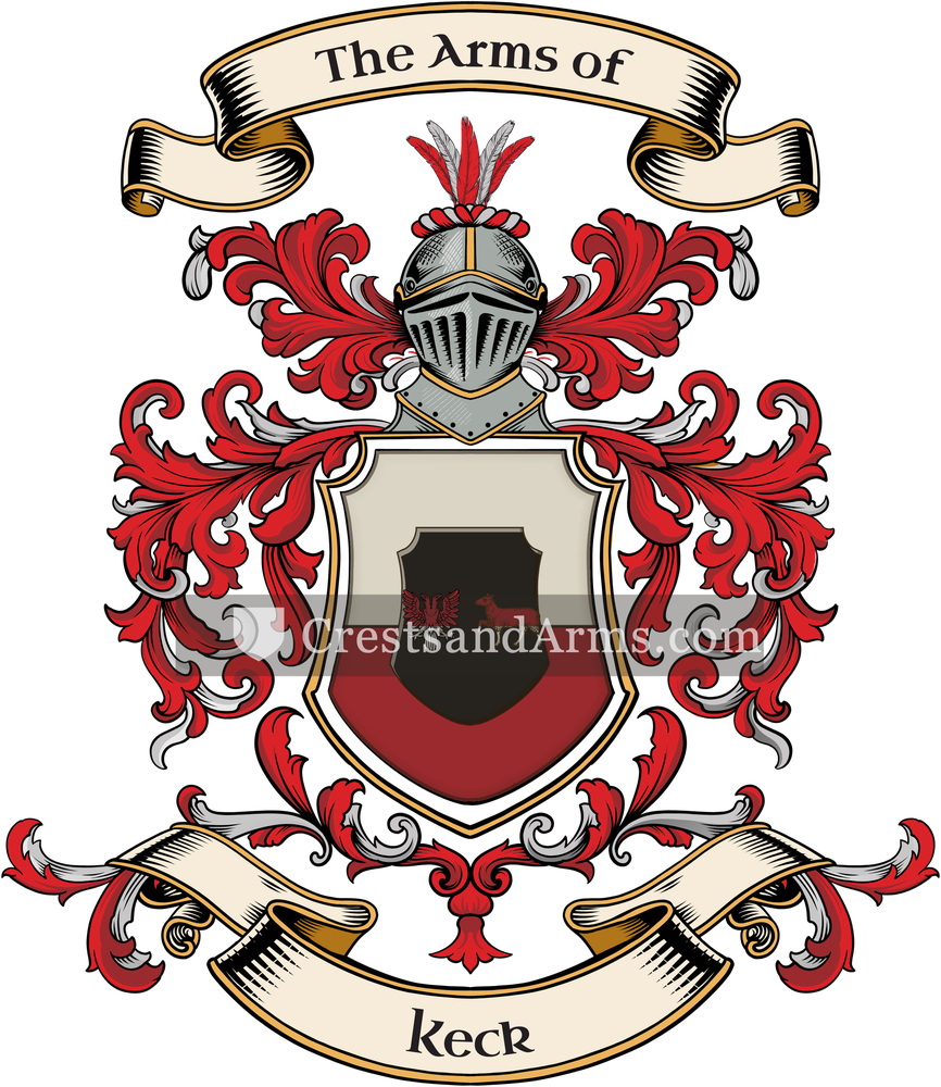 The Keck coat of arms, drawn from the recorded blazon