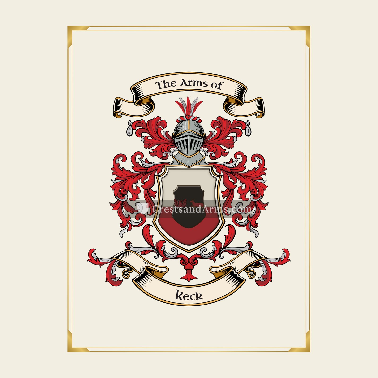 With gold border